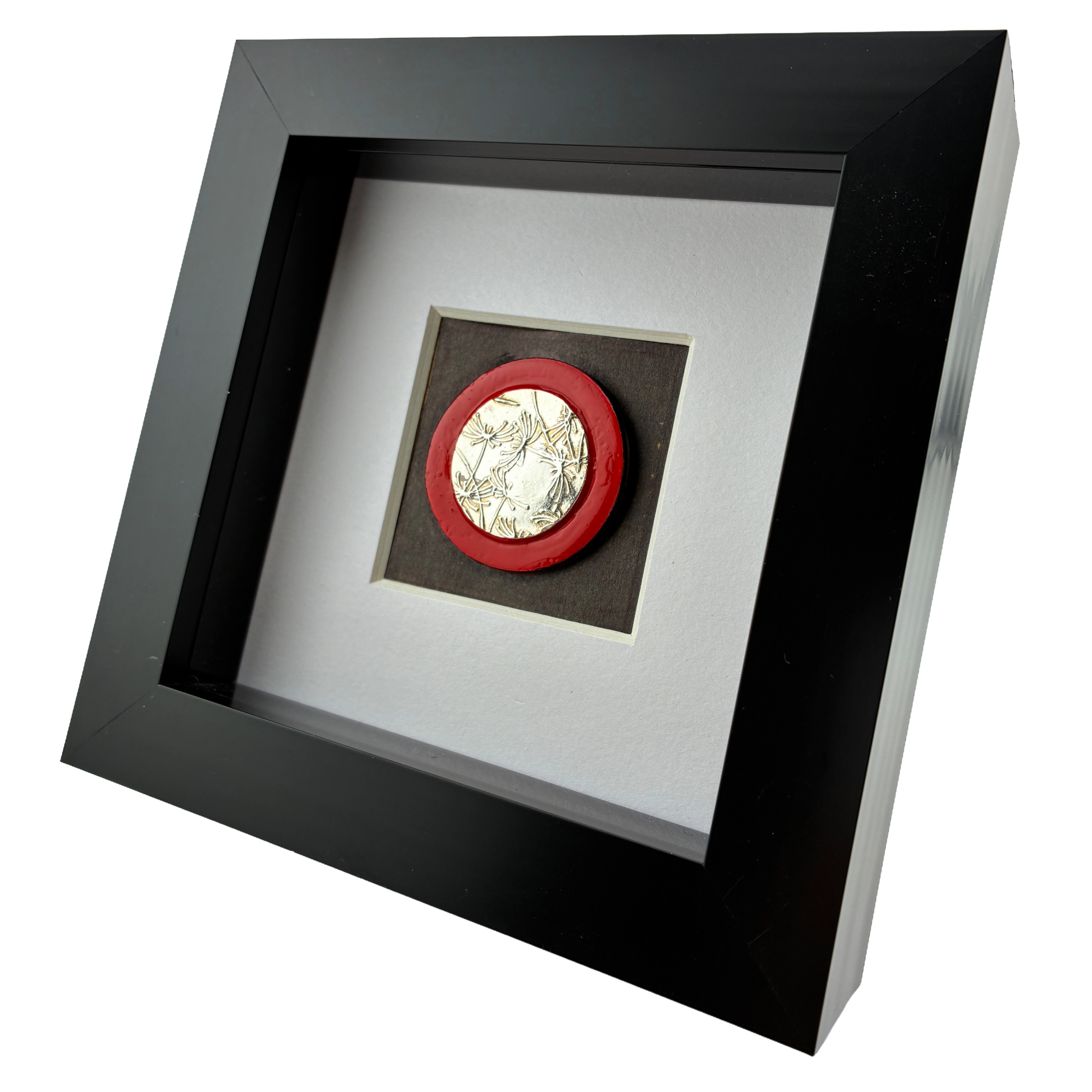 Make a Wish – Handmade Solid Silver Pendant with Dandelion Seedheads as Framed Artwork