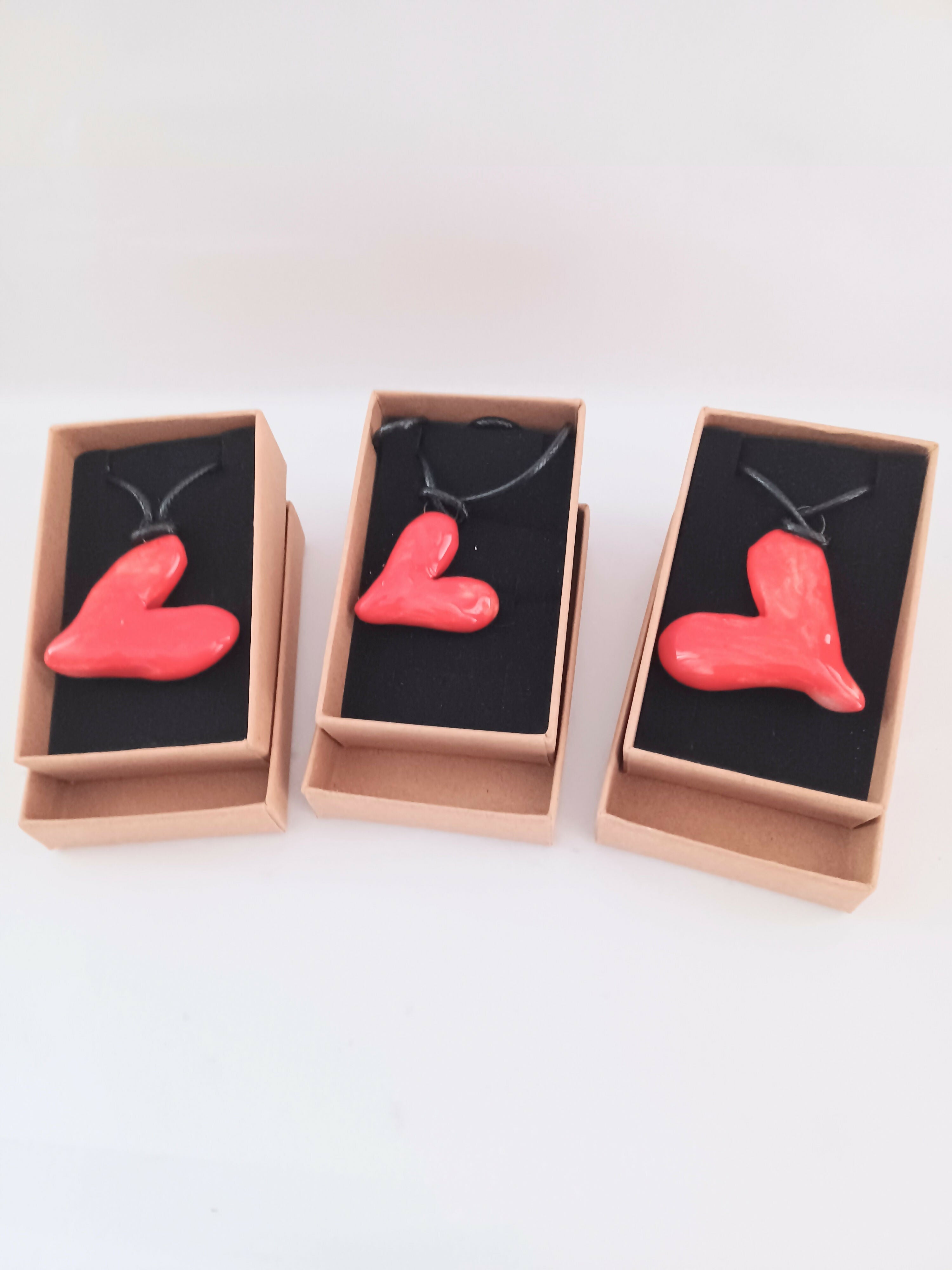 Ceramic Heart Pendant Necklace