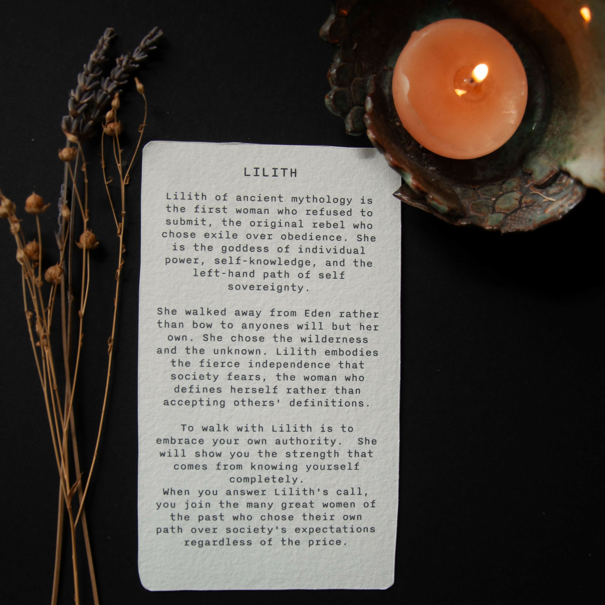 LILITH GODDESS ALTAR CARD