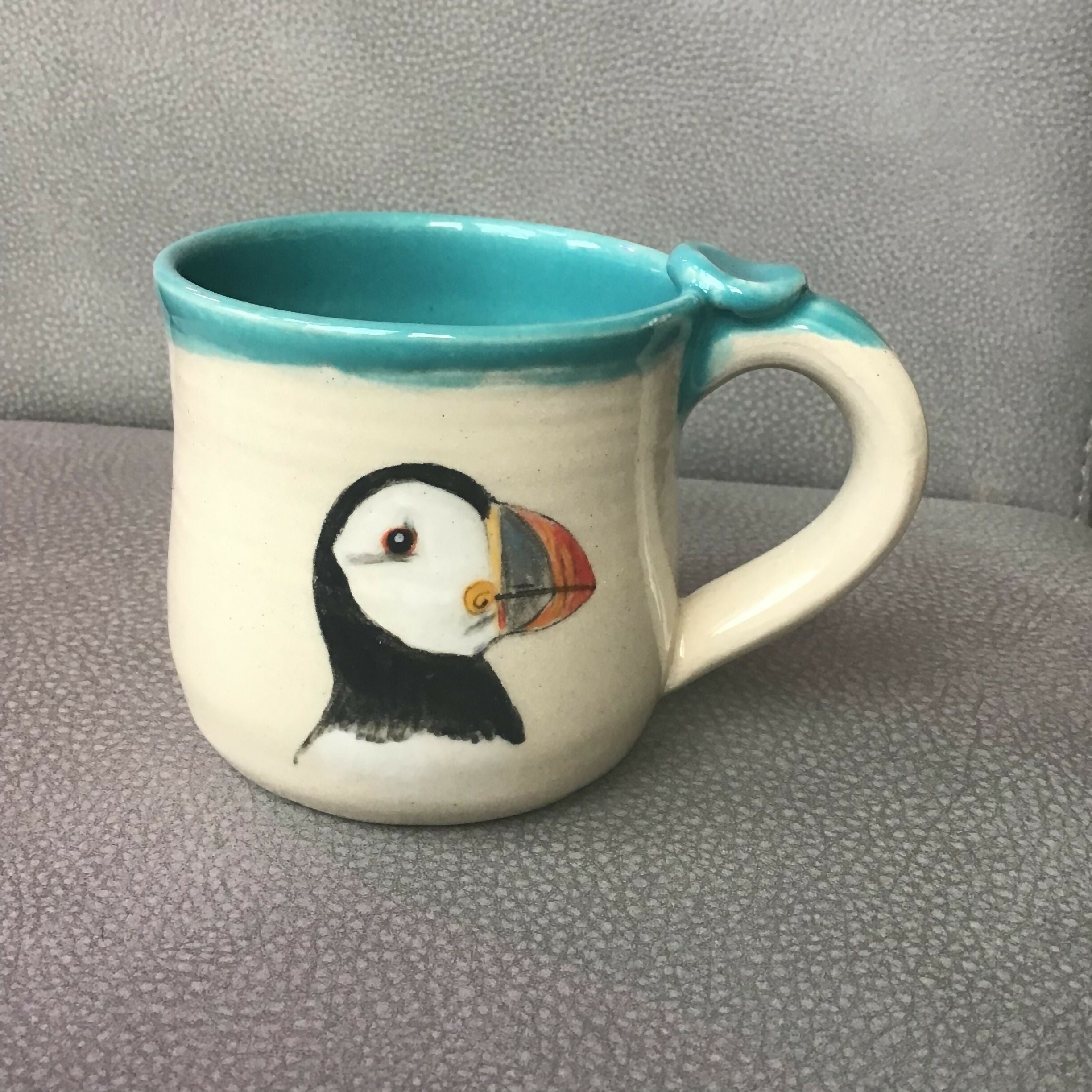 Handpainted Puffin Mug