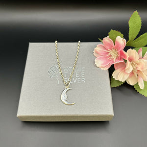 Sterling Silver Necklace with Moon Charm