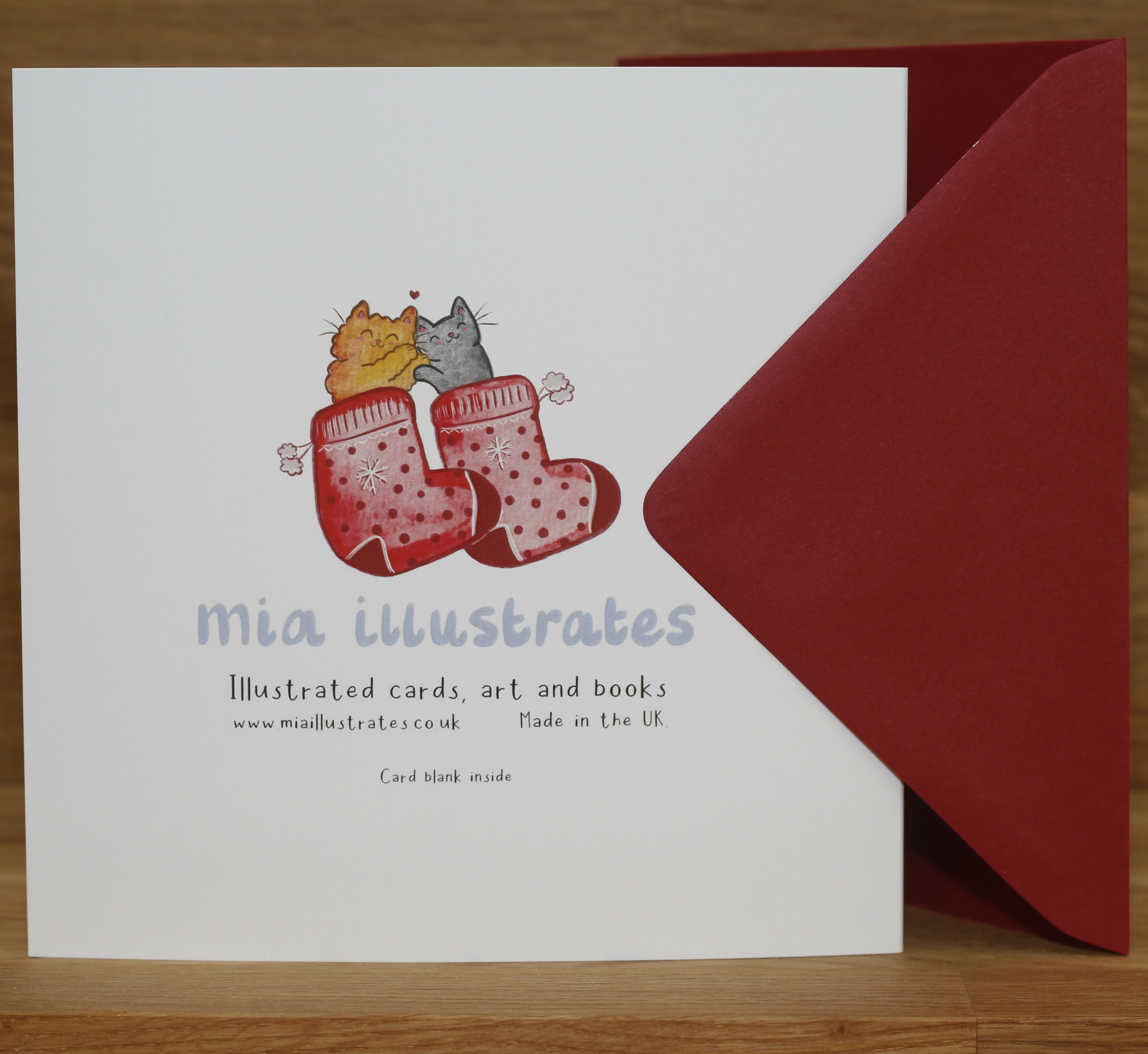 Christmas Stockings With Cats Greeting Card