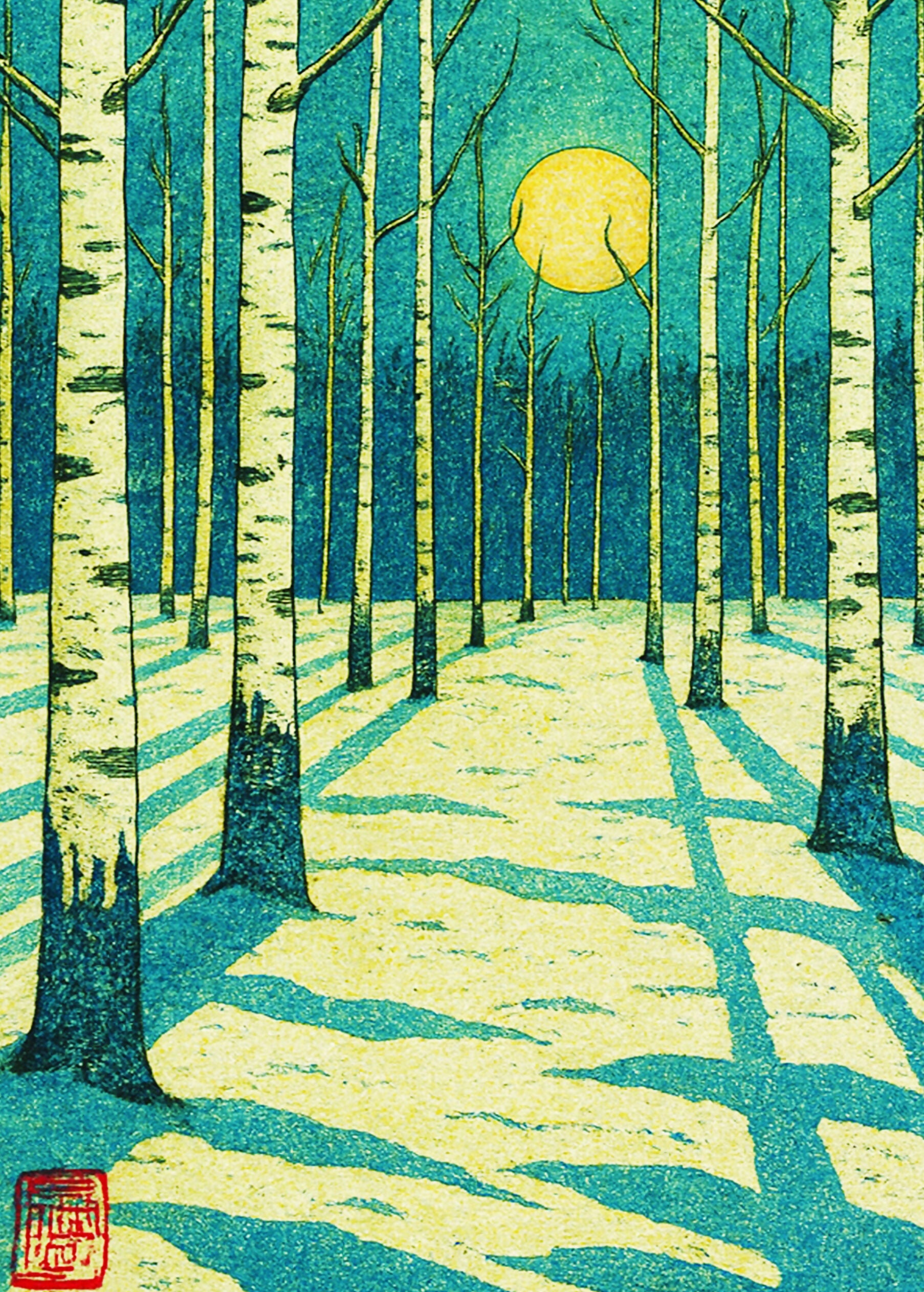 Dawn in the Finnish Forest Greetings Card