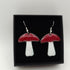 Red and White Enamel Mushroom Earrings