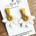 Flower Dangle Earrings – Polymer Clay Textured Earrings, Dainty Earrings, Handmade Clay Jewellery