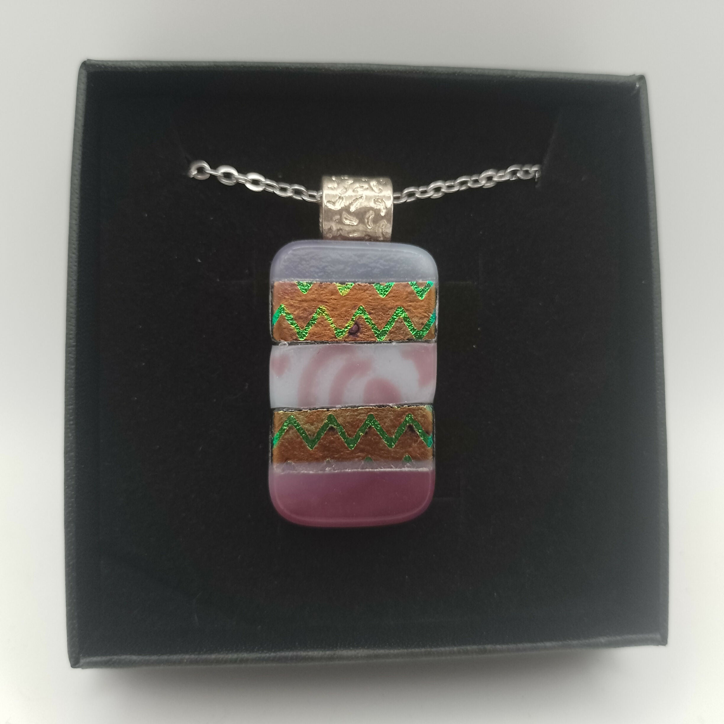 Purple and Gold Dichroic Glass Pendant
