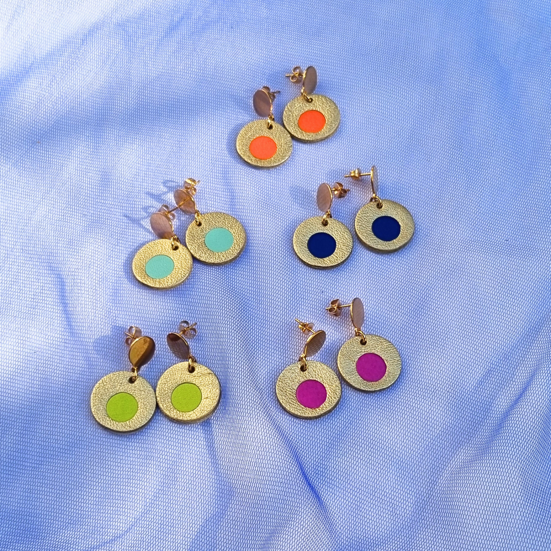 Gold Inlayed Circles Turquoise
