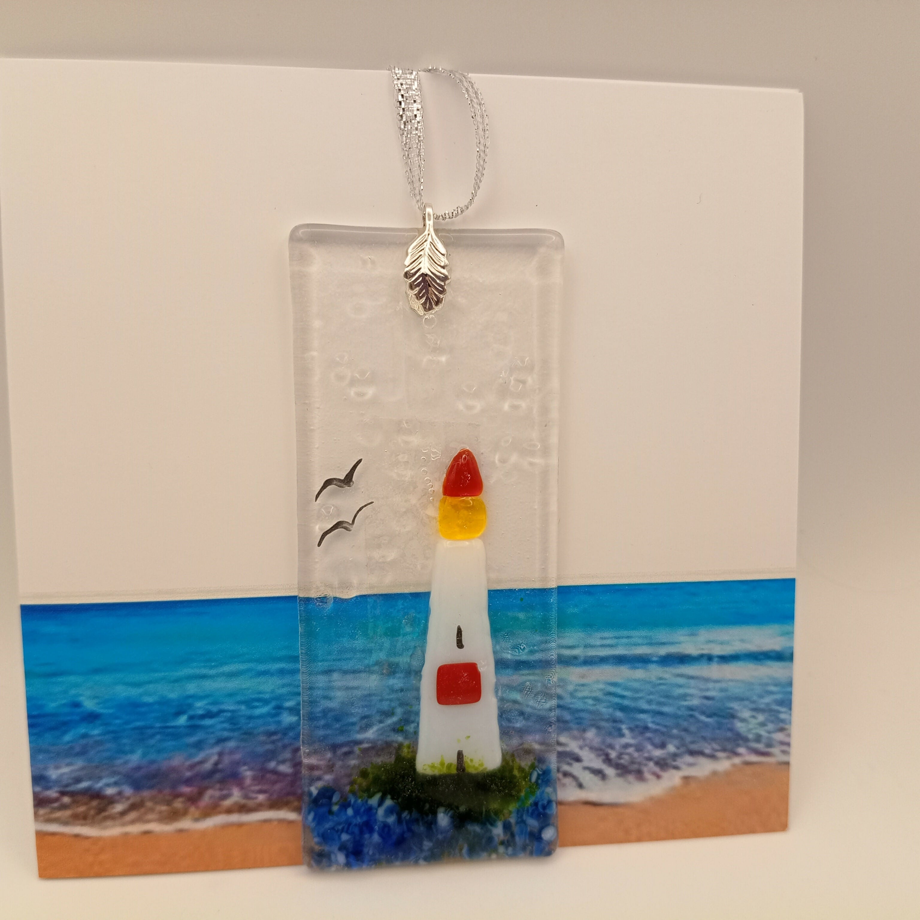 Fused Glass Lighthouse Card