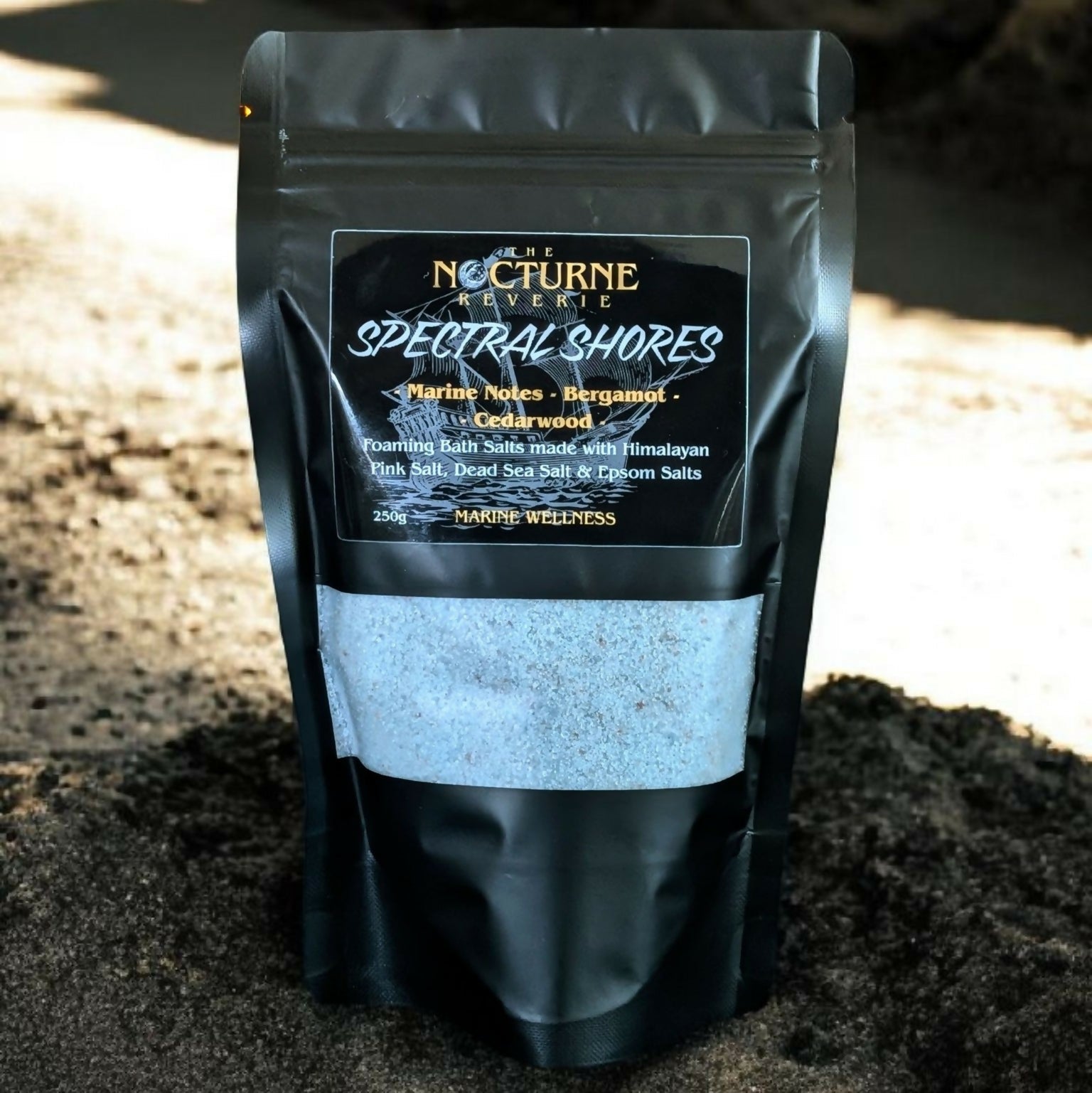 Marine Notes, Bergamot & Cedarwood Foaming Bath Salts - Himalayan Pink, Dead Sea & Epsom Salt Blend 250g