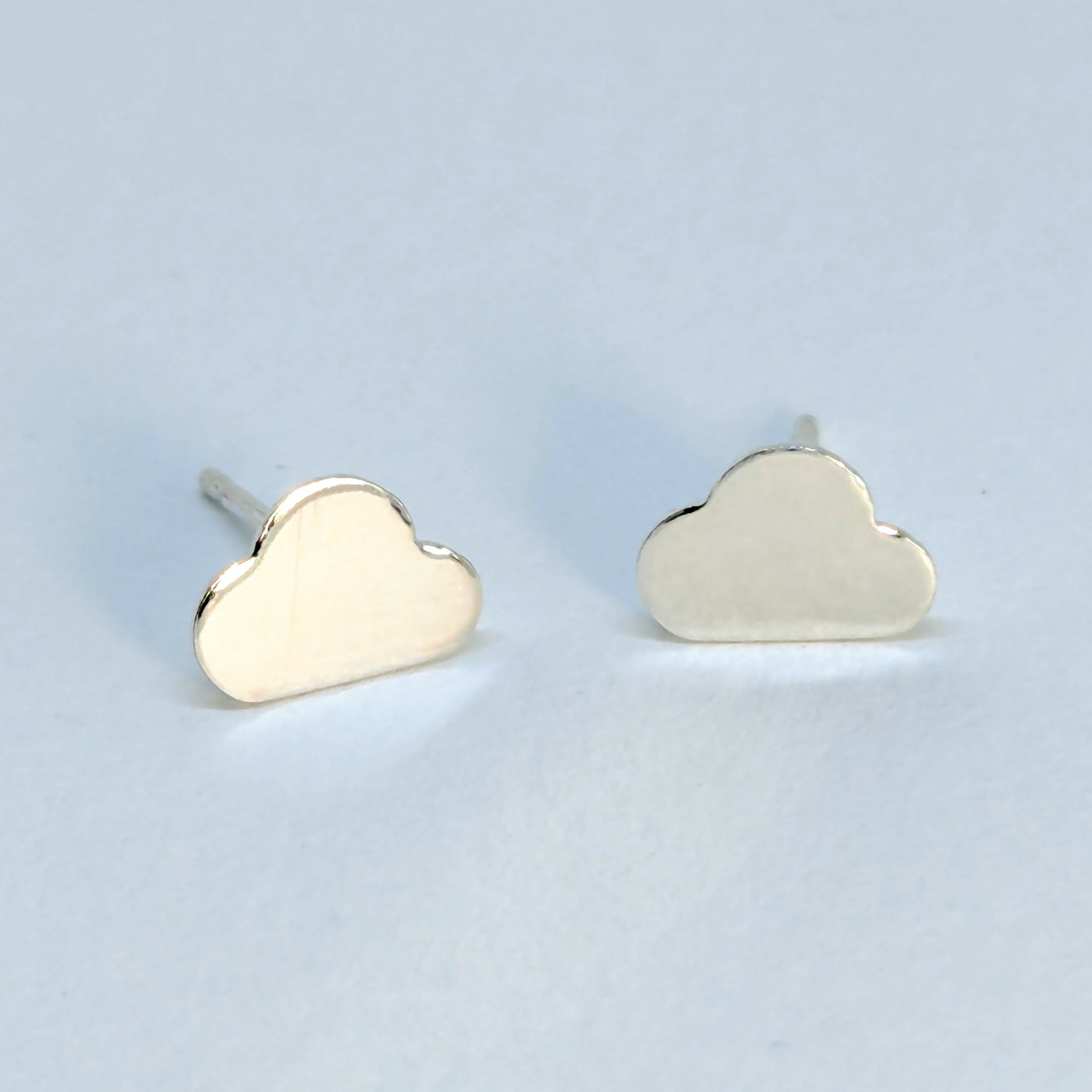 ‘Silver Lining’ Sterling Silver Tiny Cloud Stud Earring