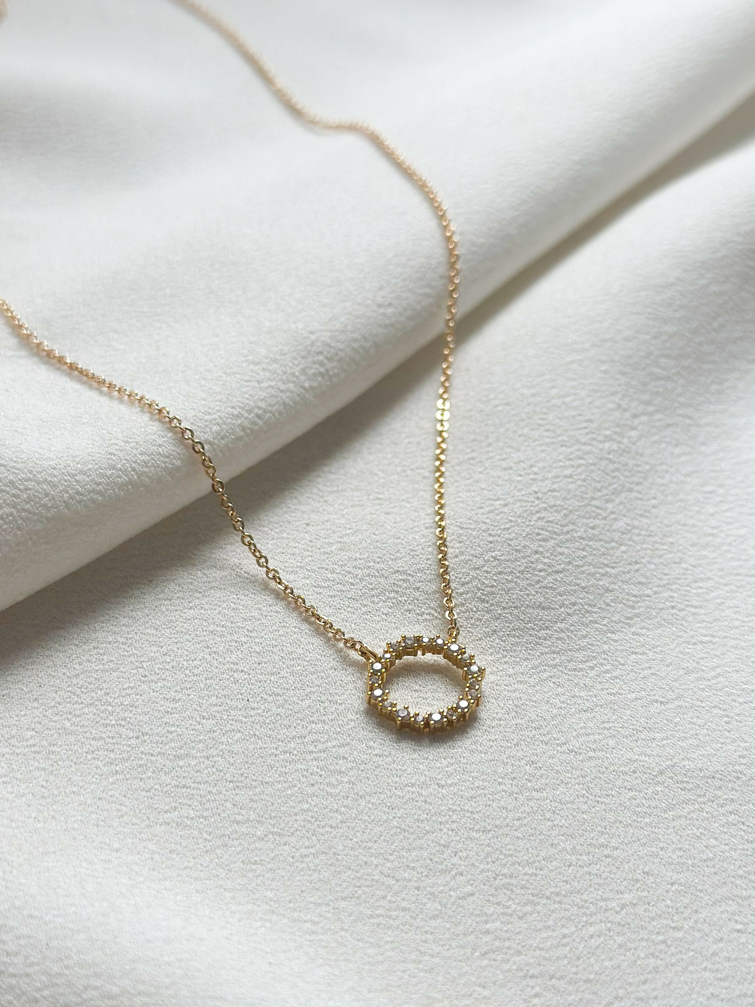 CZ Circle Encrusted Necklace