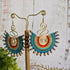 Tropical Blue Macrame Earrings; Boho Colourful Dopamine Colourful Statement Earrings