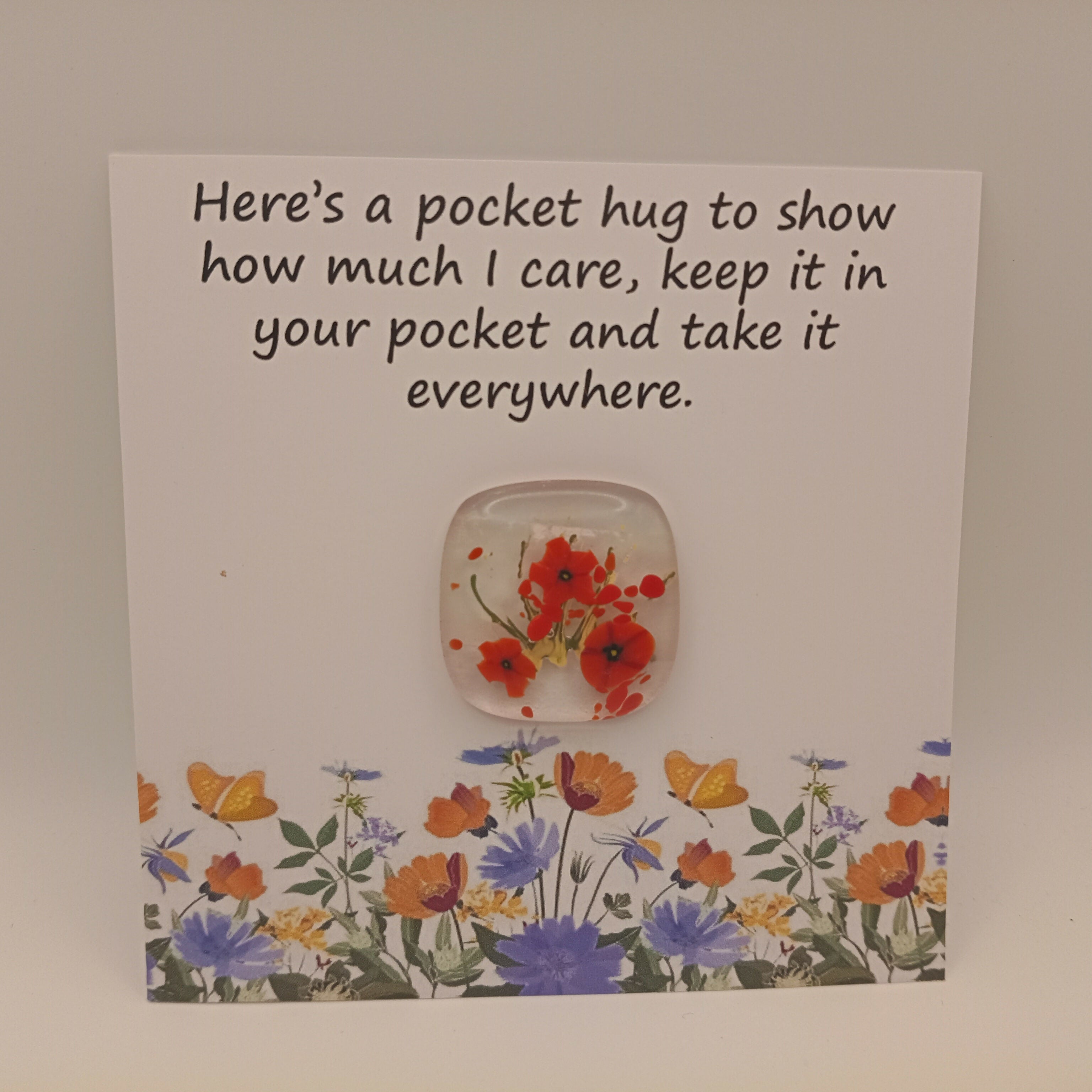 Fused Glass Pocket Hug card