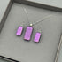 Pink Crackle Dichroic Glass Necklace and Earrings Set - Sterling Silver, Handmade by Jade Tapson Glass