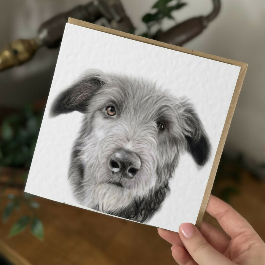 Irish Wolfhound Greeting Card – Dog Lover Gift – Blank Inside