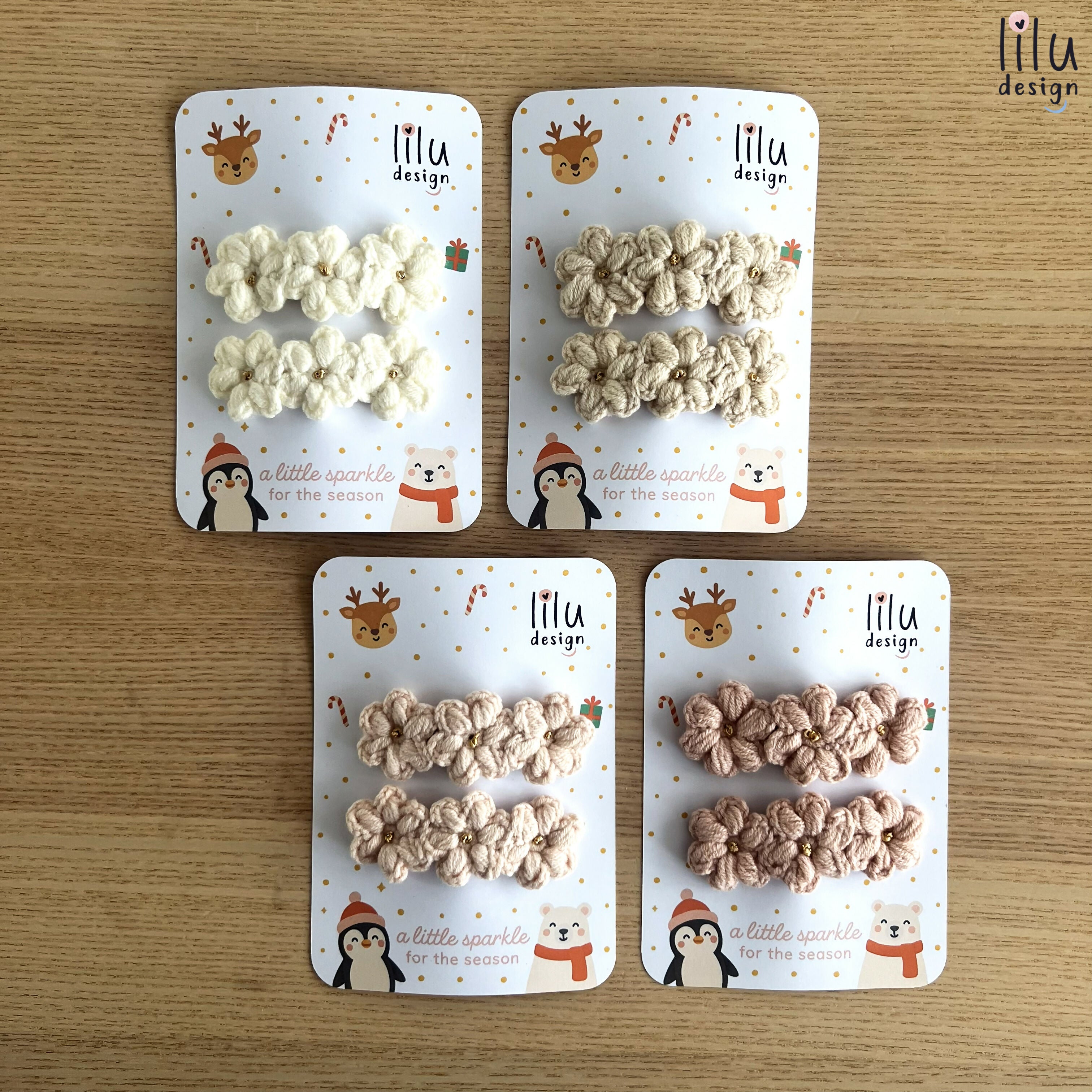 FESTIVE Hair Clip Set - Three Flowers