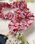 Handmade Ruffled Crossbody Phone Strap Ditsy Archive Red