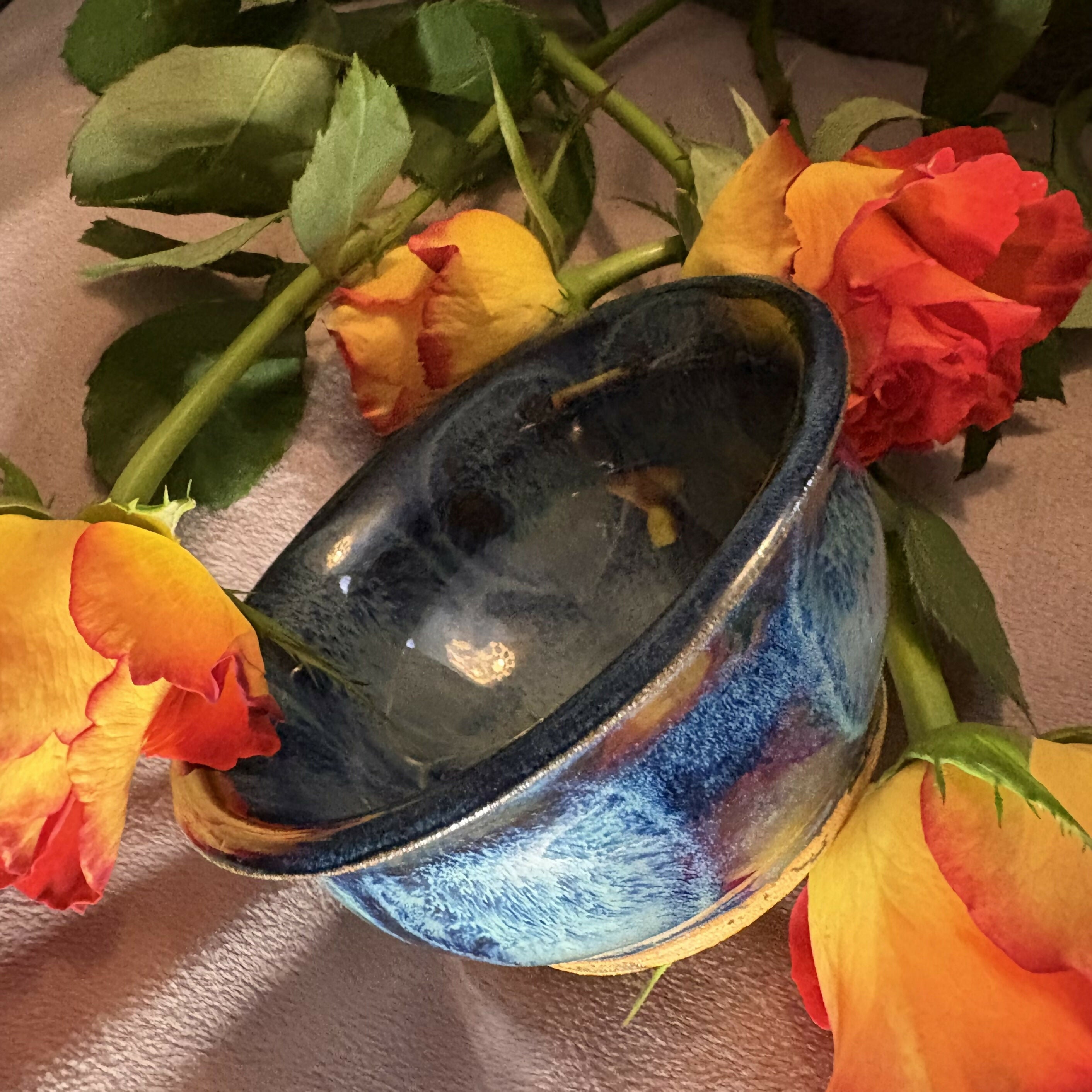 Blue Flower Patterned Bowl