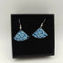 Blue with Light Blue Leopard Print Enamel Earrings