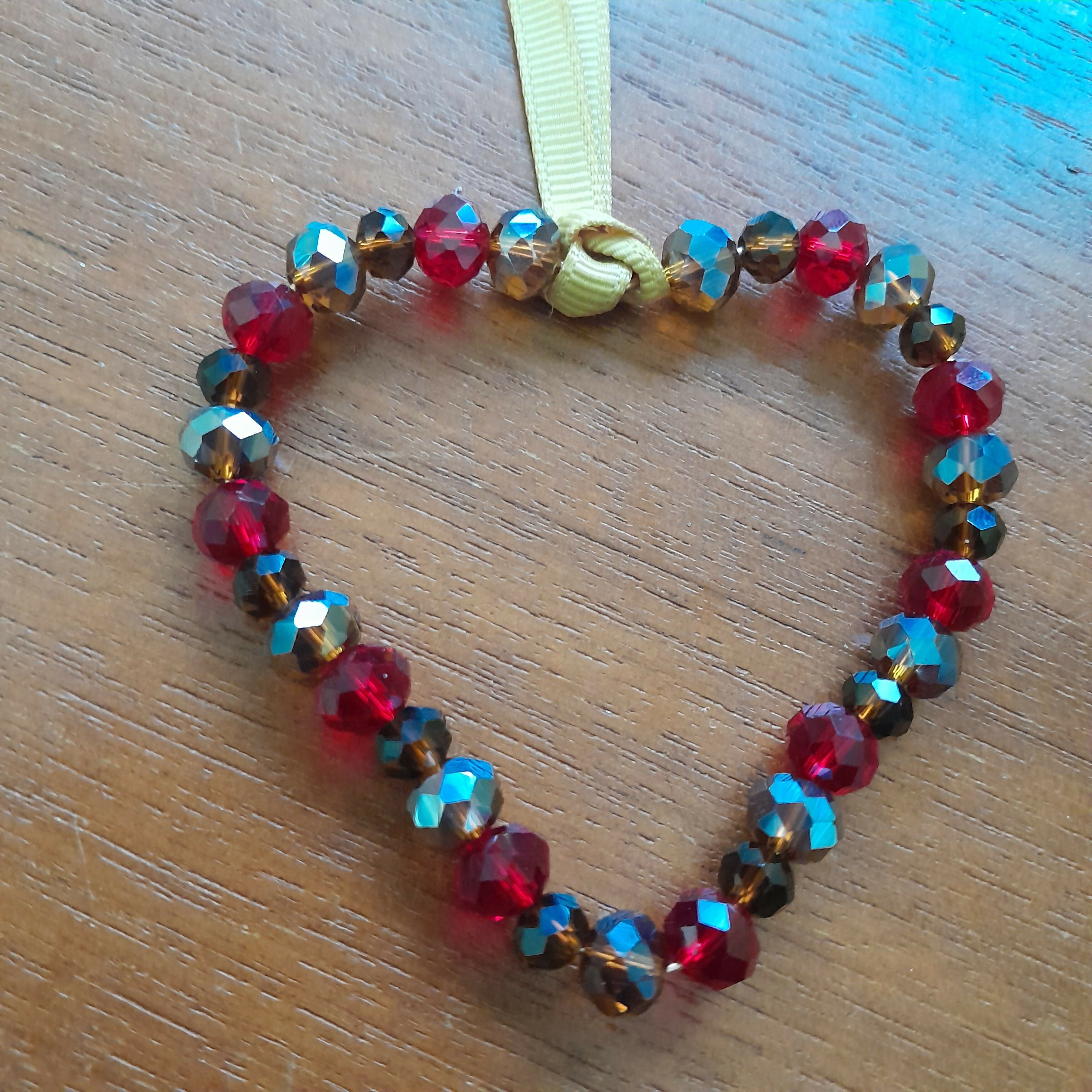 Love Token/Tree Jewellery with Faceted Glass Beads on Pure Copper Wire.