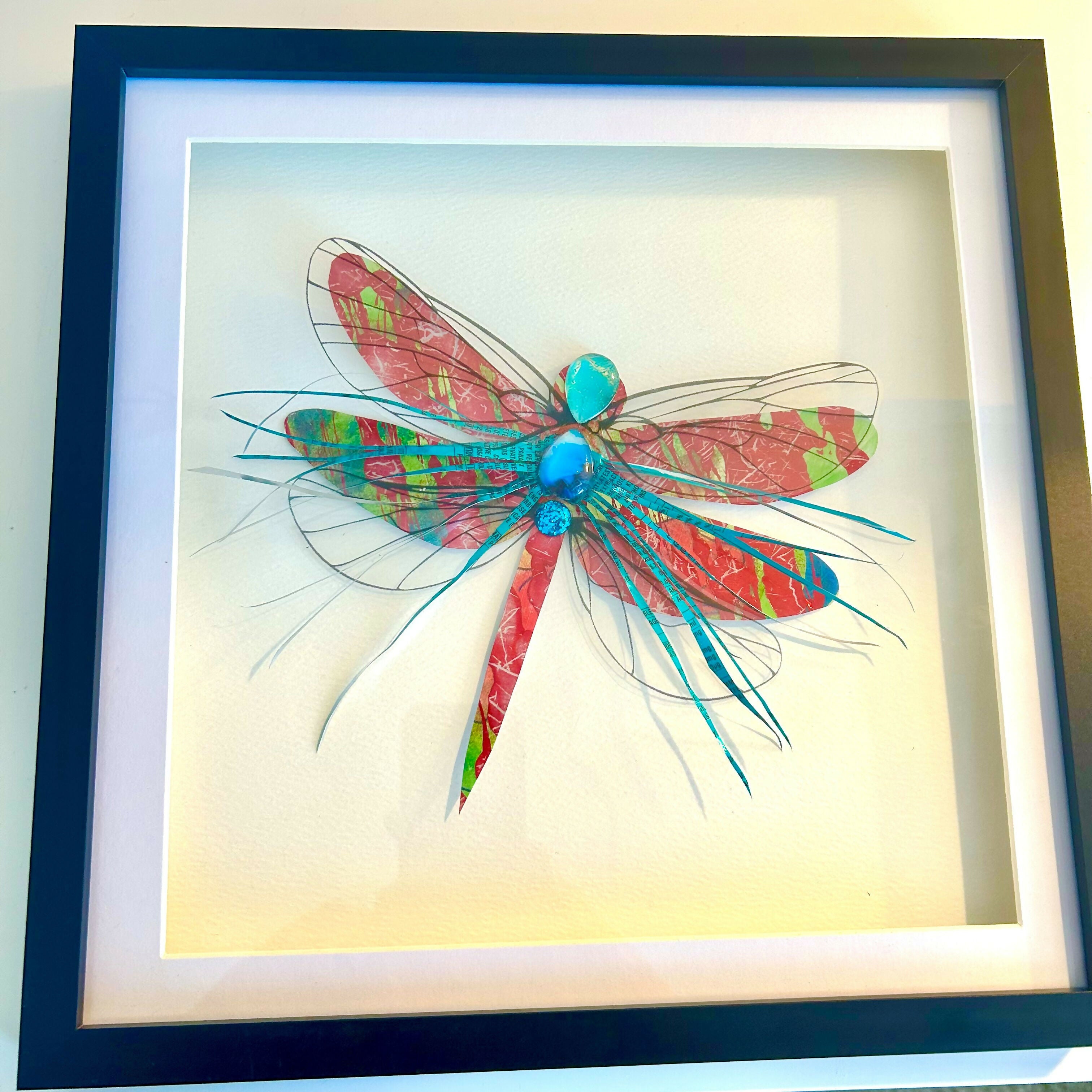 Dragonfly Mixed Media Framed Artwork