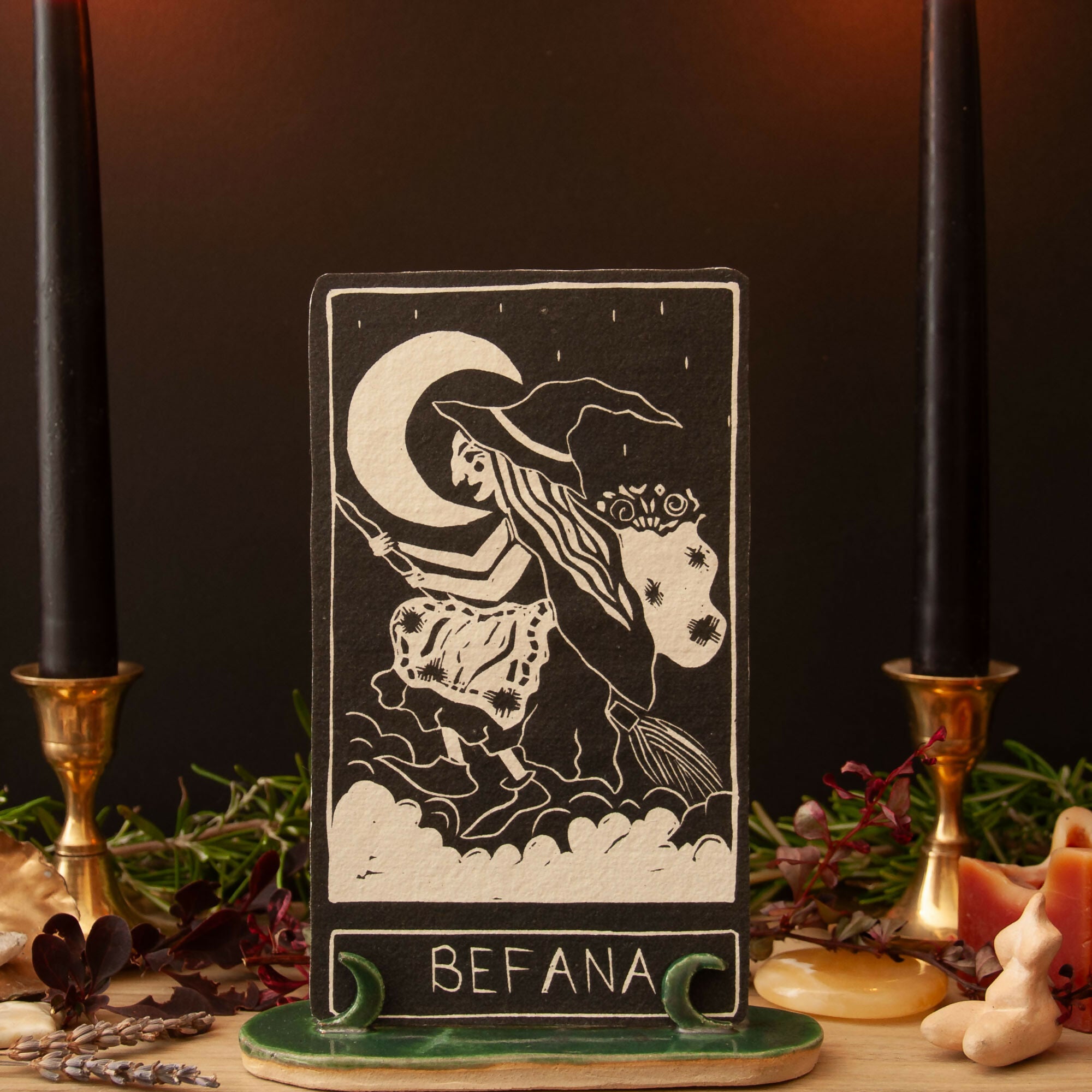 BEFANA WITCH GODDESS ALTAR CARD