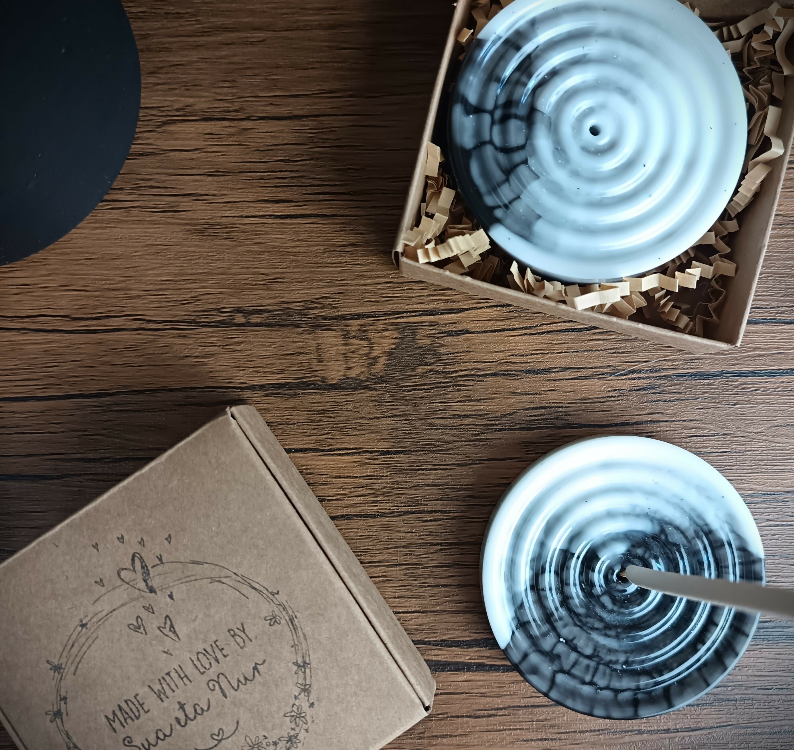 Black And White Incense Holder