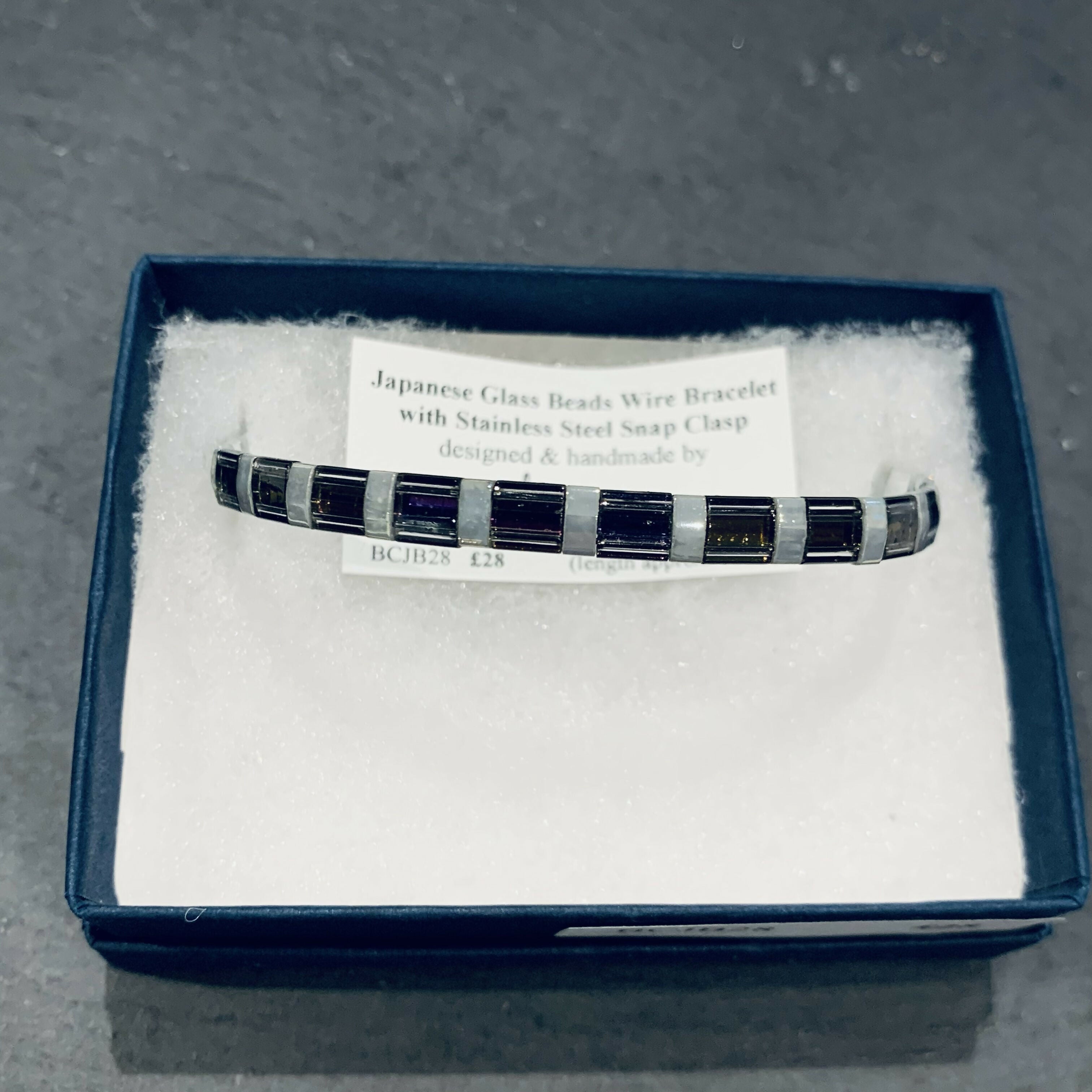 Japanese Tila Glass Bead Bracelet - Transparent Rainbow