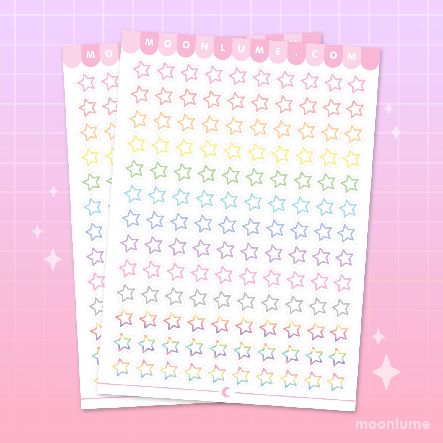 Vinyl Sticker Sheet - Rainbow Stars