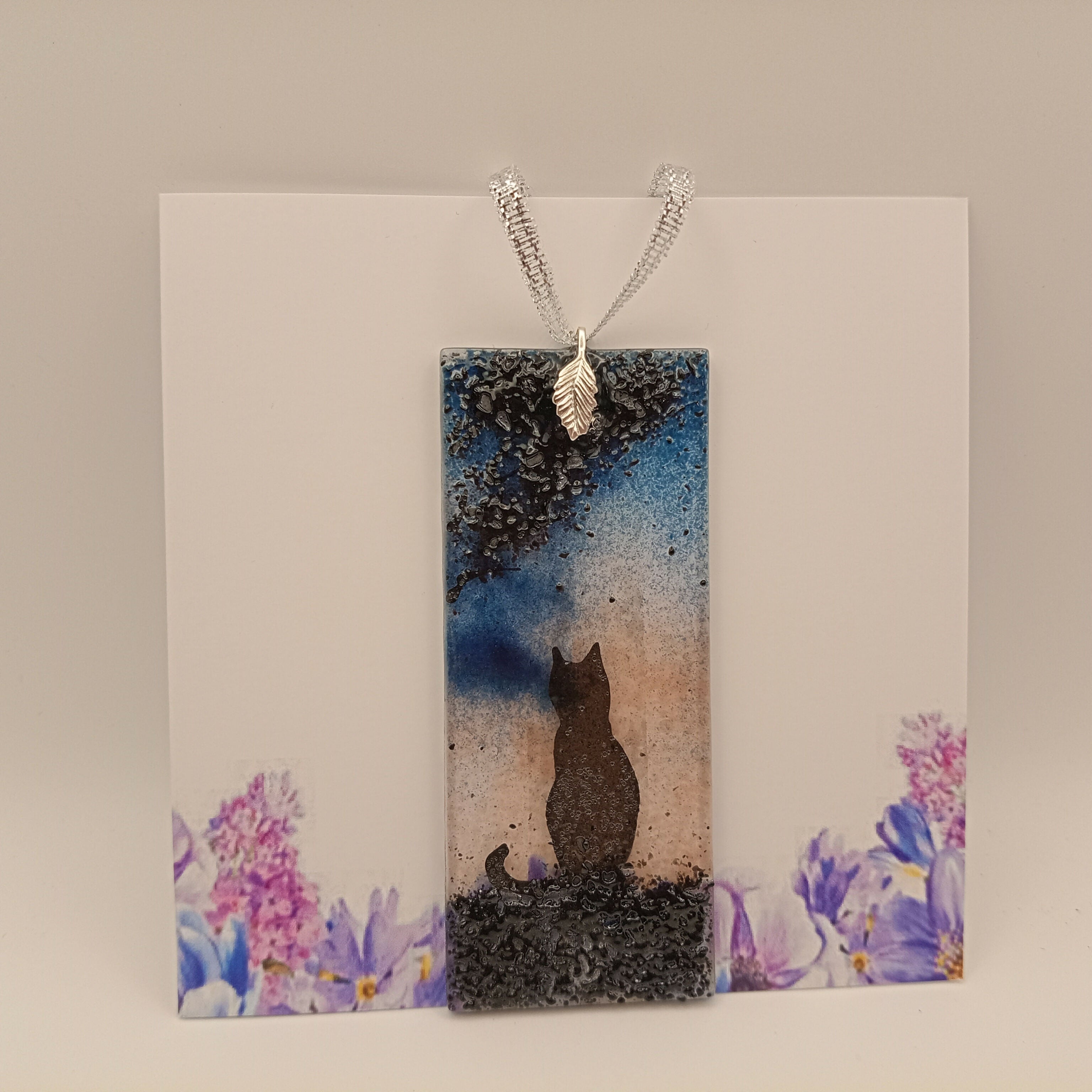 Fused Glass Cat Card