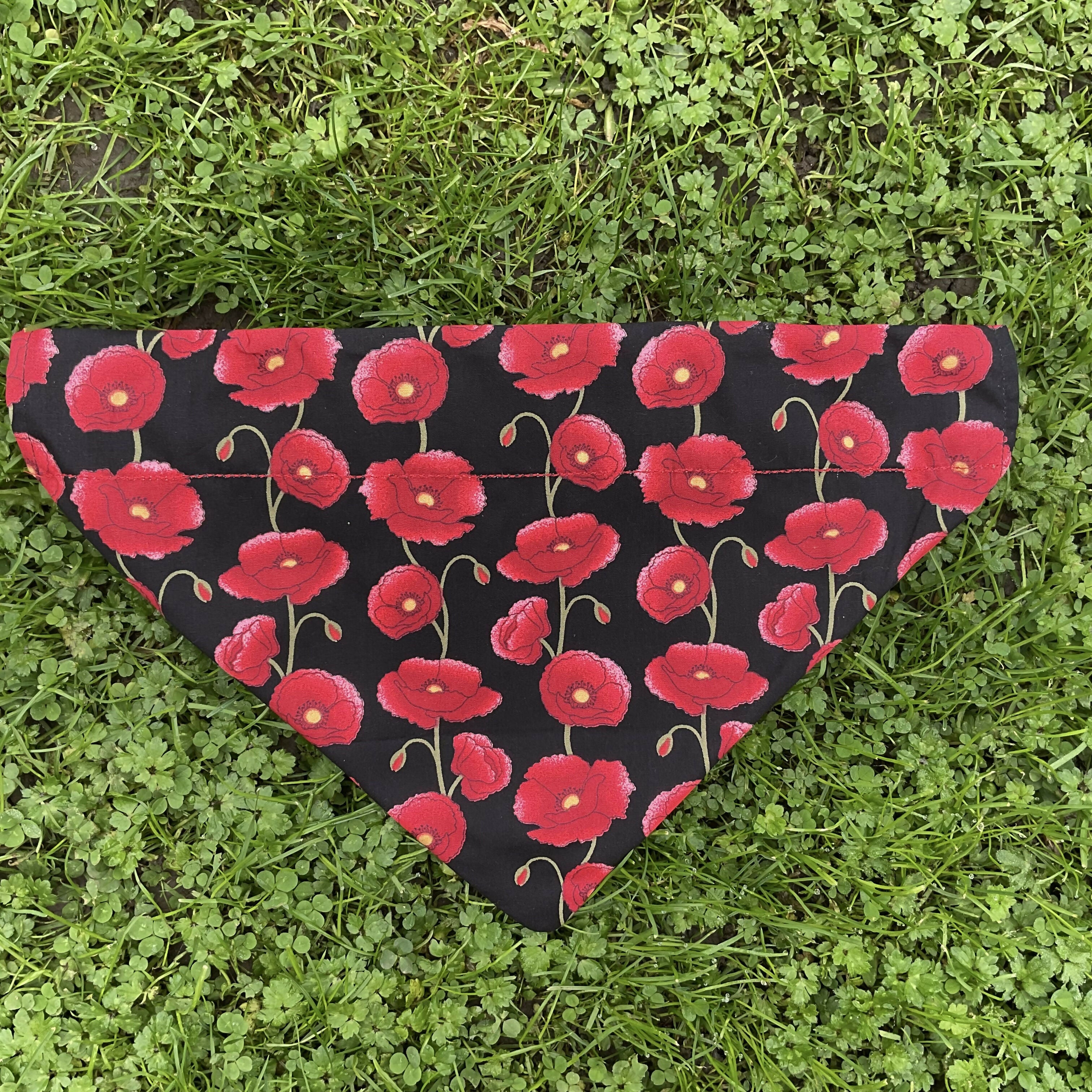 Red and Black Poppy Dog Bandana