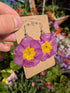 REAL PINK PRIMROSE EARRINGS