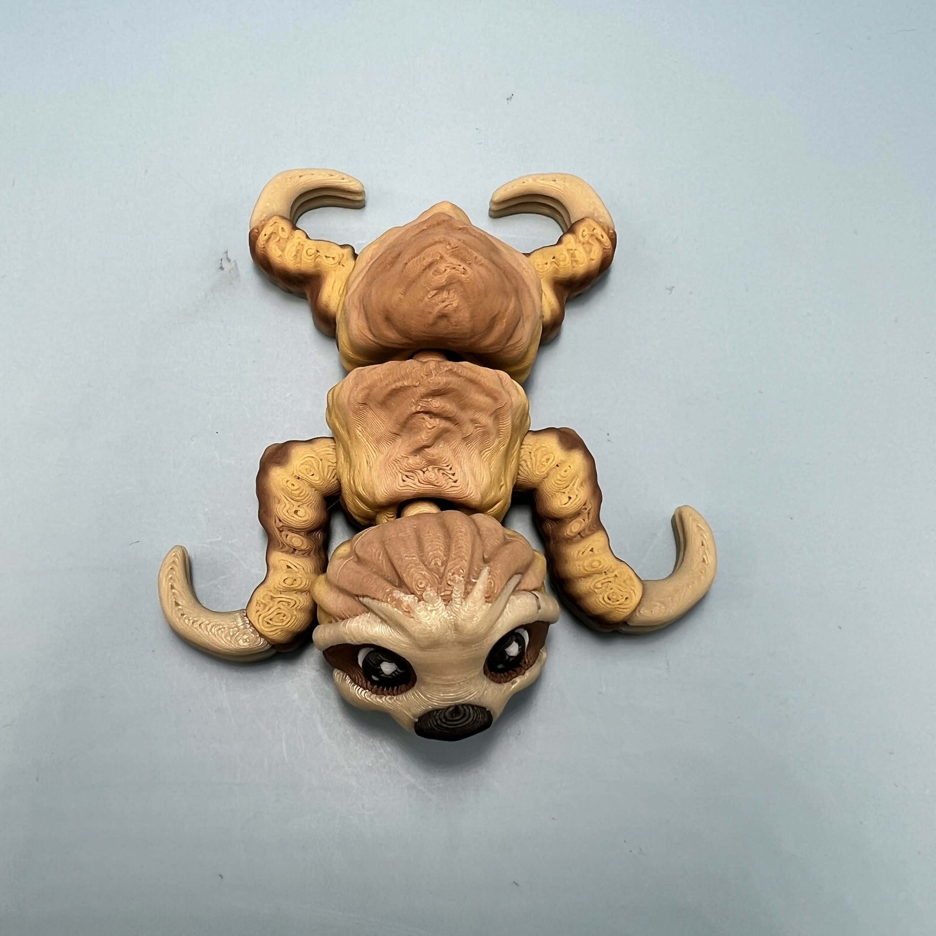 3D Printed SMALL: Articulated Sensory Fidget Animal friends Sloth 8cm