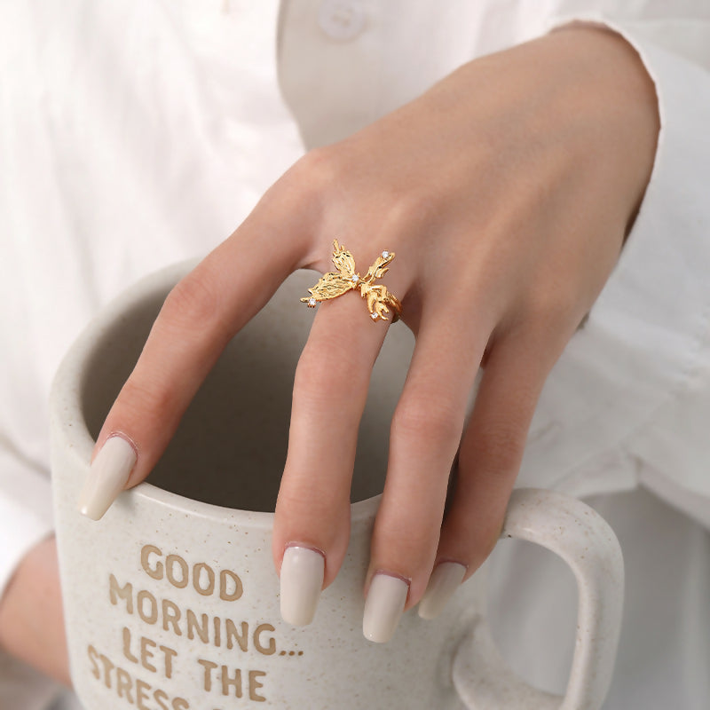 Enchanting Golden Butterfly Ring