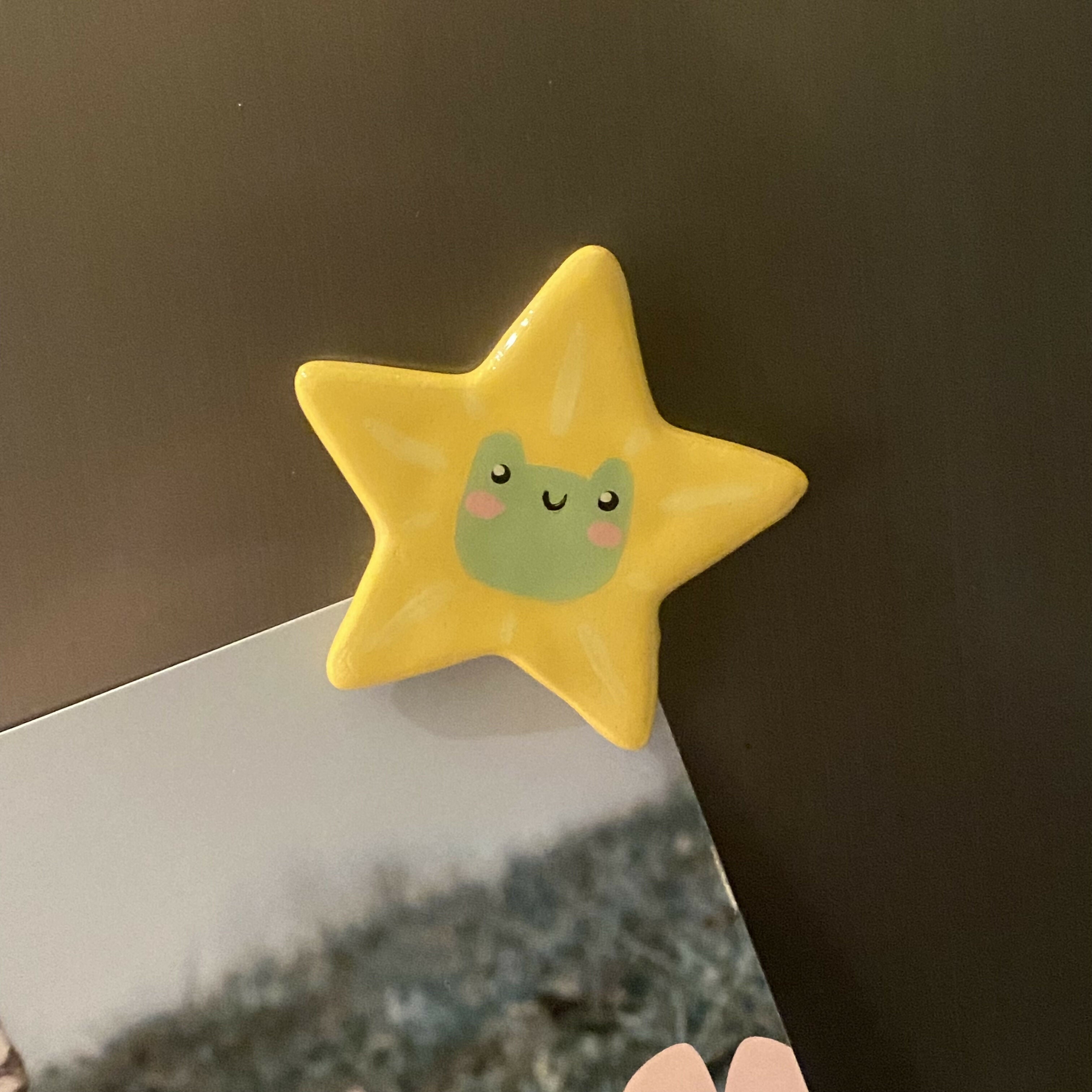 Handmade Clay Magnet Star Frog