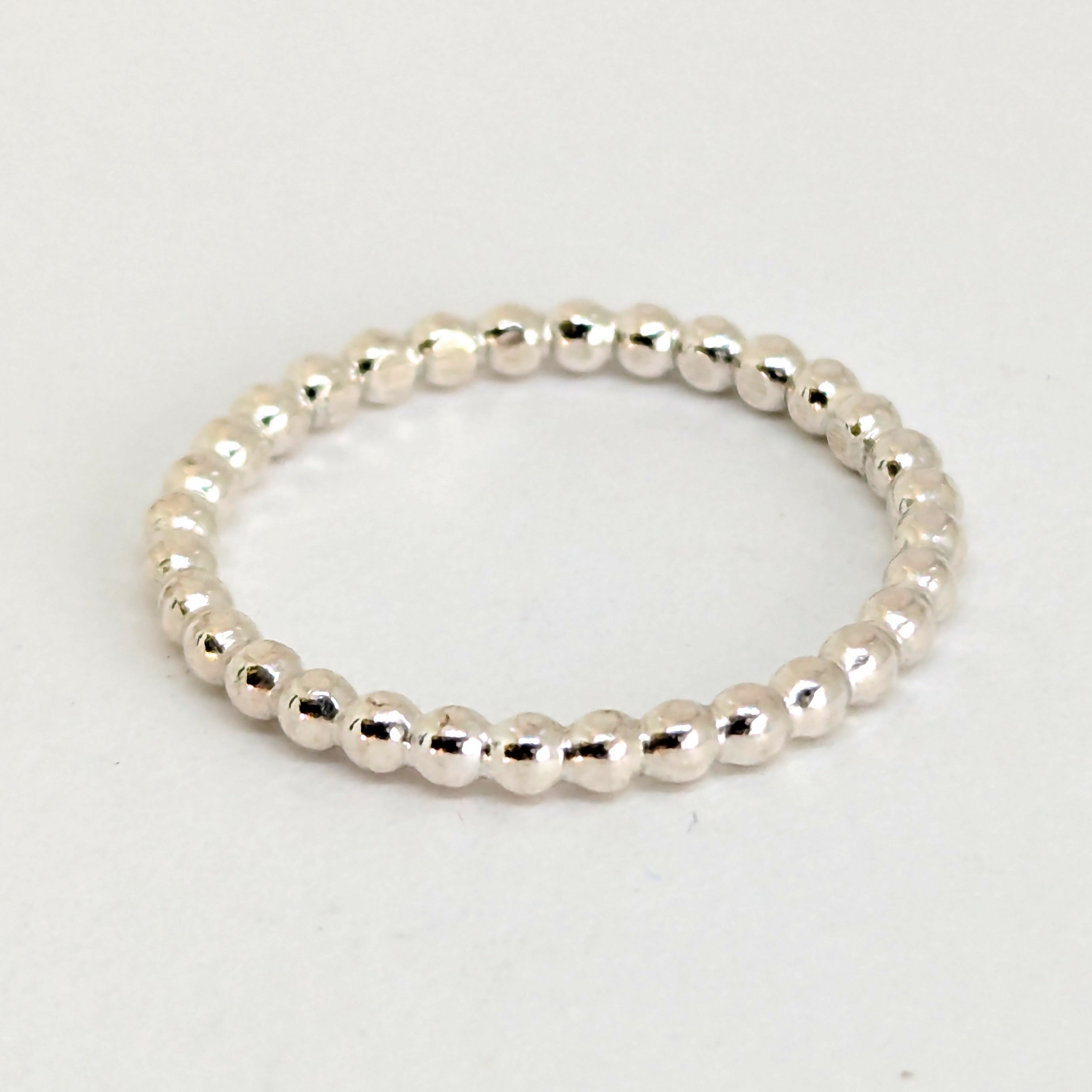 Sterling Silver Beaded Stacker Ring