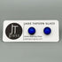 Mid Blue Dichroic Fused Glass Sterling Silver Stud Earrings - Handmade by Jade Tapson Glass.