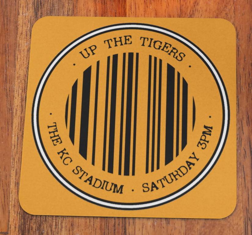 Hull City Coaster BARCODE Design SET OF 2