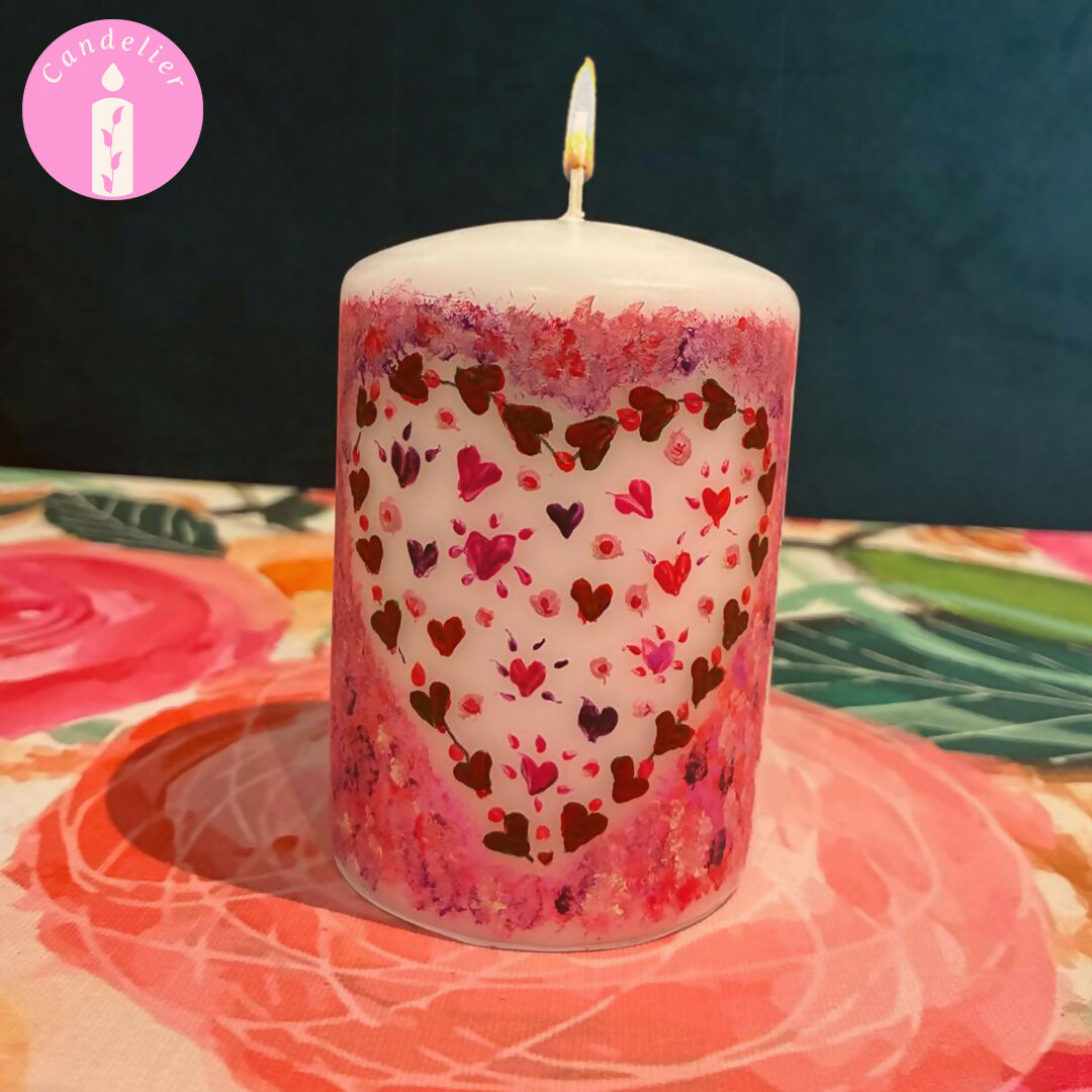 Valentine Love White Candle Design