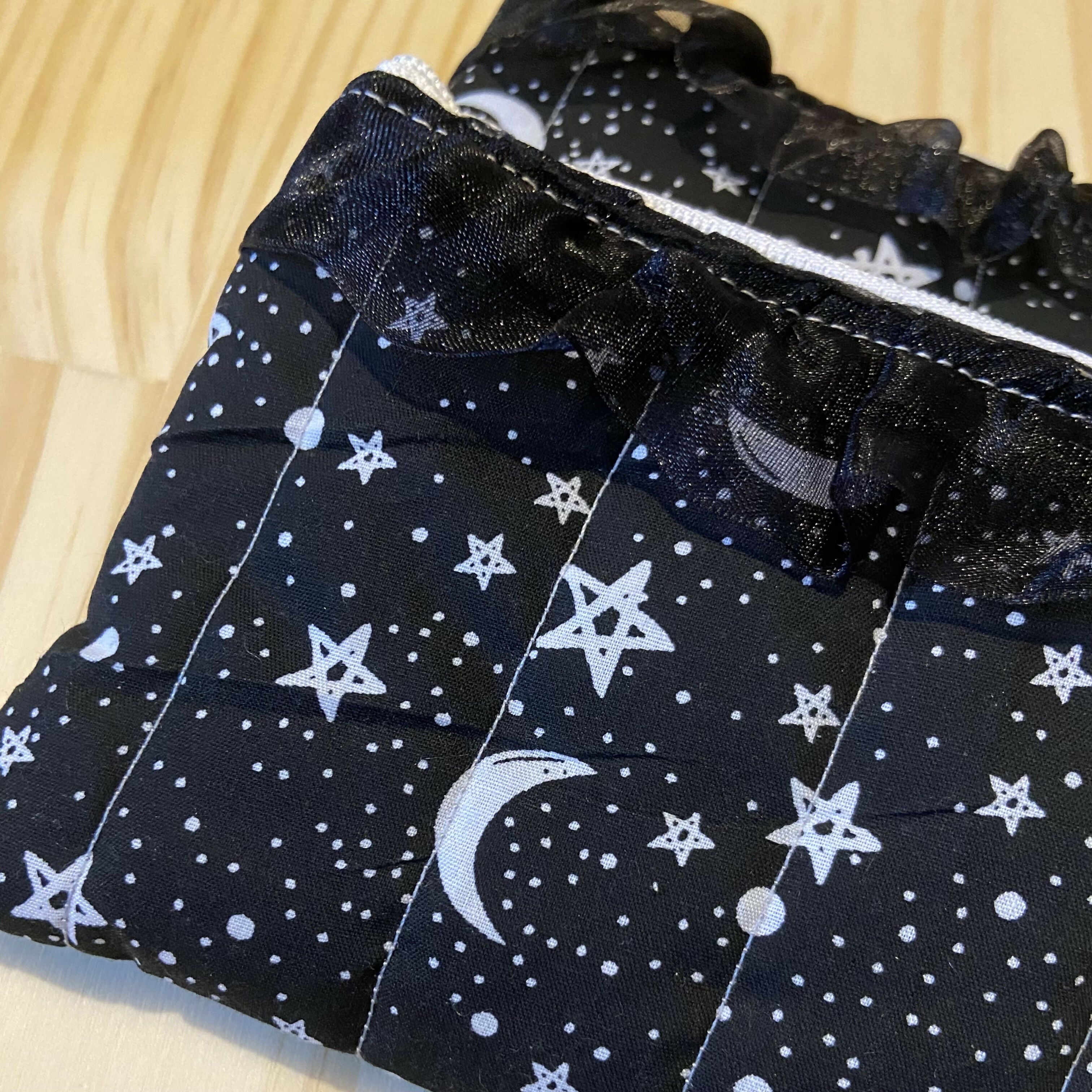 Black and White Stars Mini Zipper Pouch