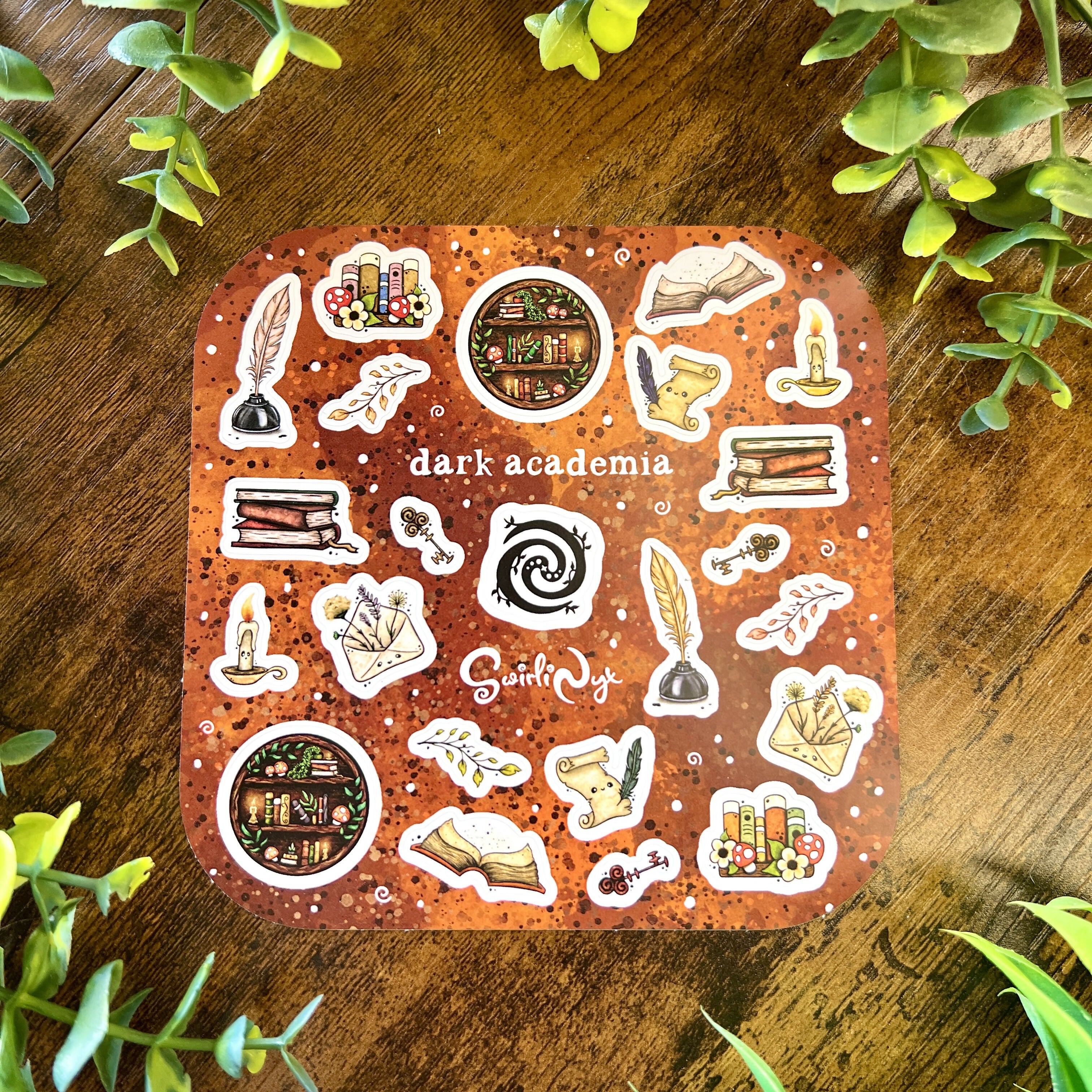 Dark Academia Brown Sticker Sheet