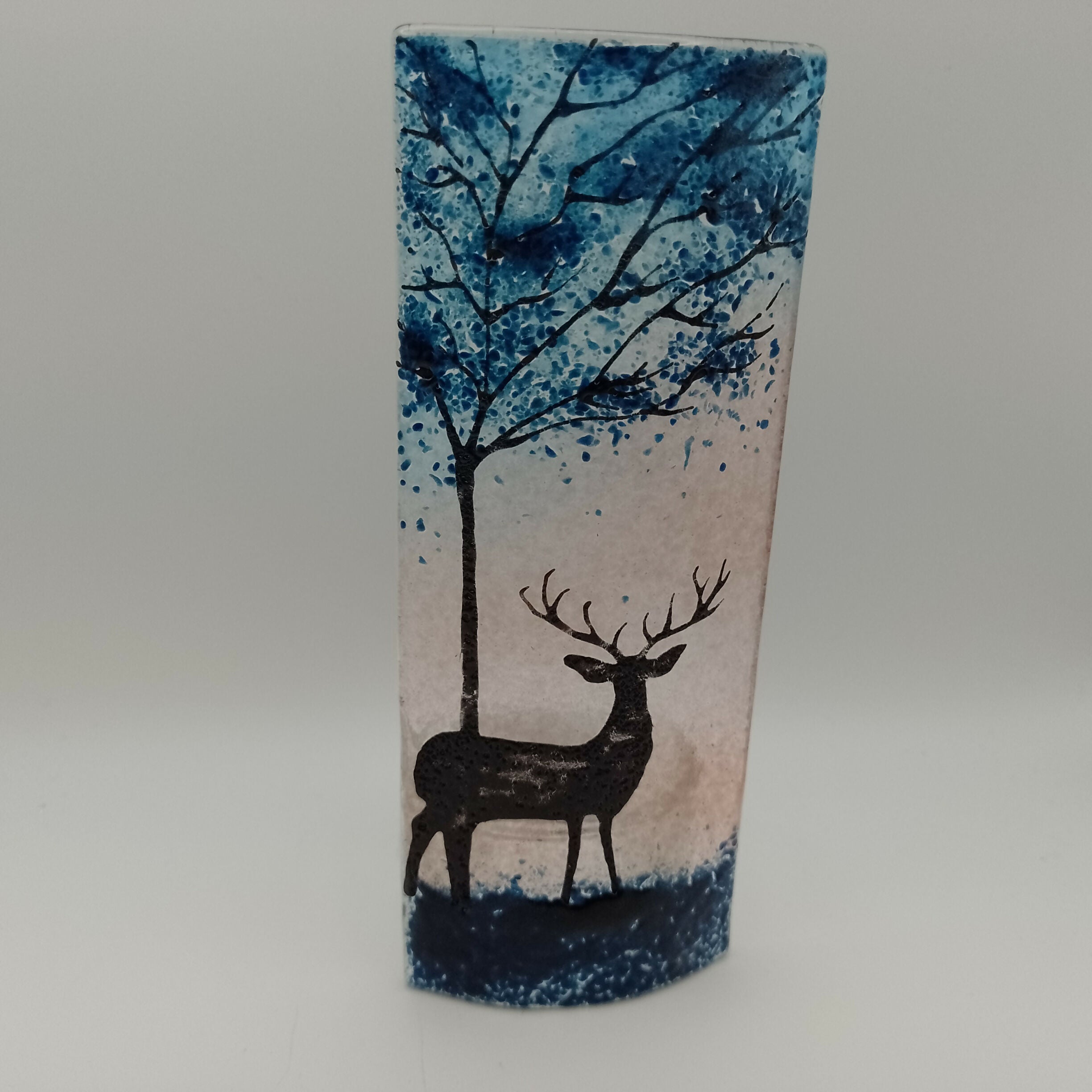 Fused Glass Silhouette Stag Tealight