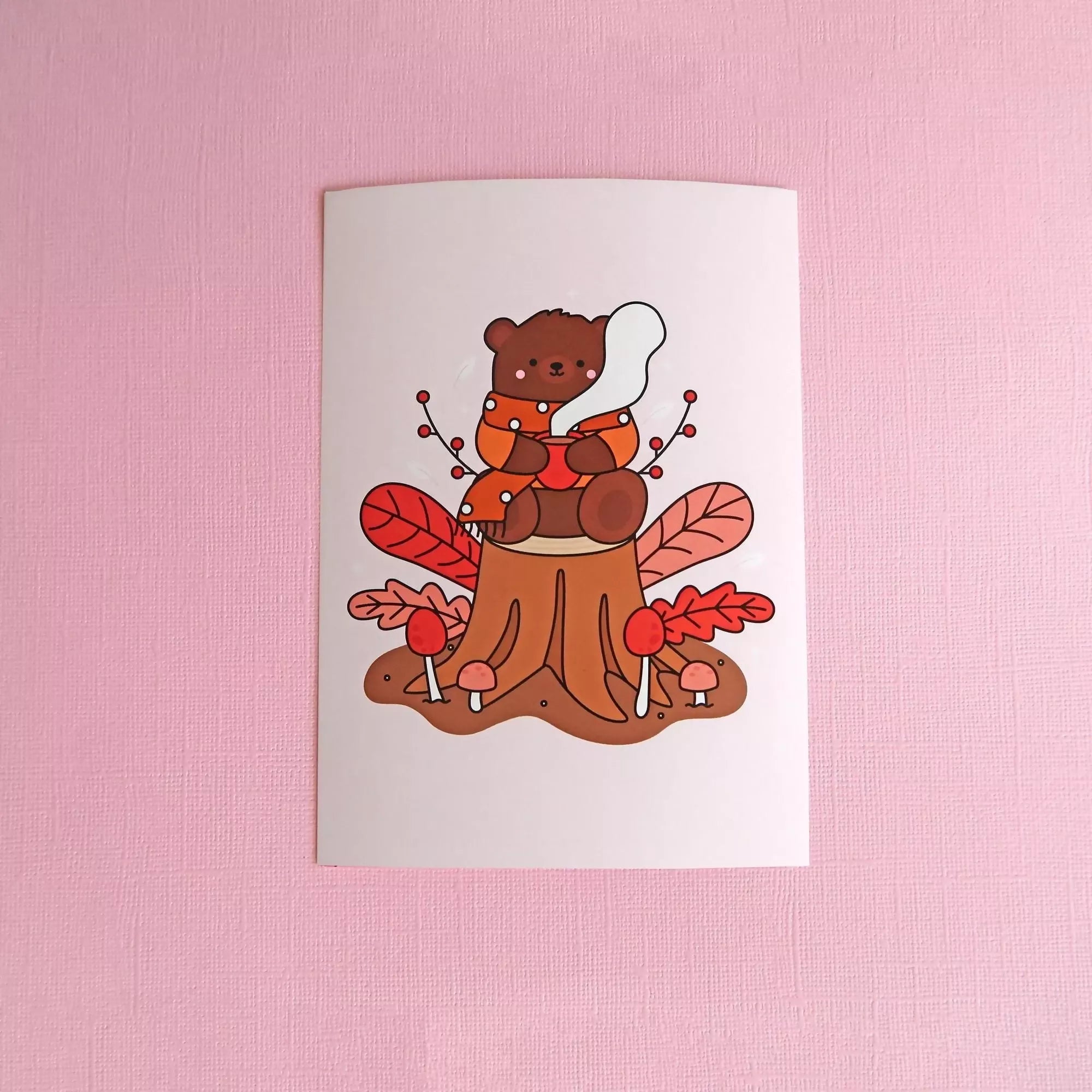 Autumn Bear A6 Art Print