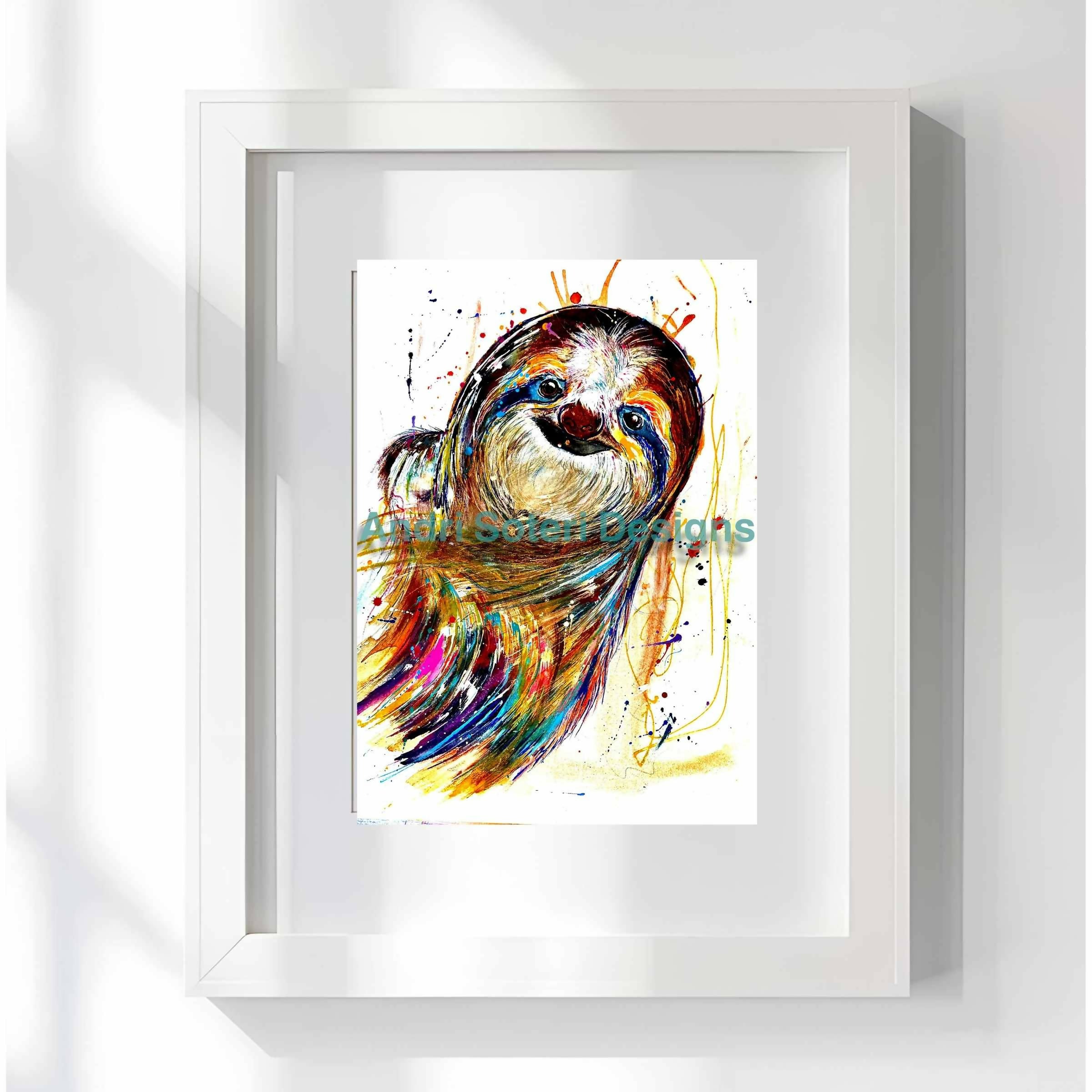 HAPPY 'JUST HANGING' SLOTH, PART OF THE 'ANIMAL ART COLLECTION'