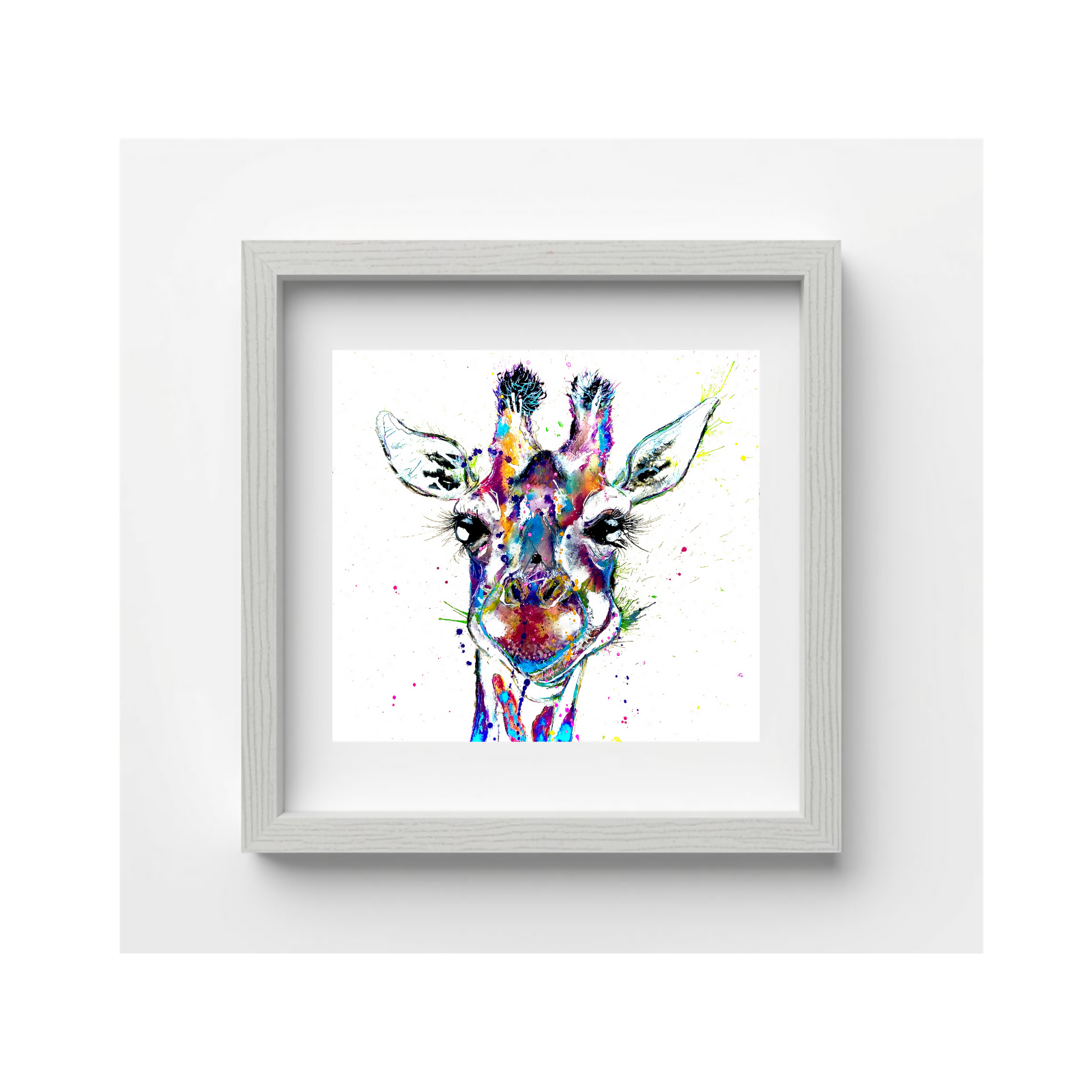 FINE ART PRINT OF RUSS THE GIRAFFE, PART OF THE 'LITTLE MINI TREASURE' ART COLLECTION