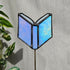 Iridescent Lilac Book Stained Glass Plantstake