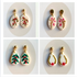 Christmas Polymer Clay Earrings With Gold Plated Fastenings