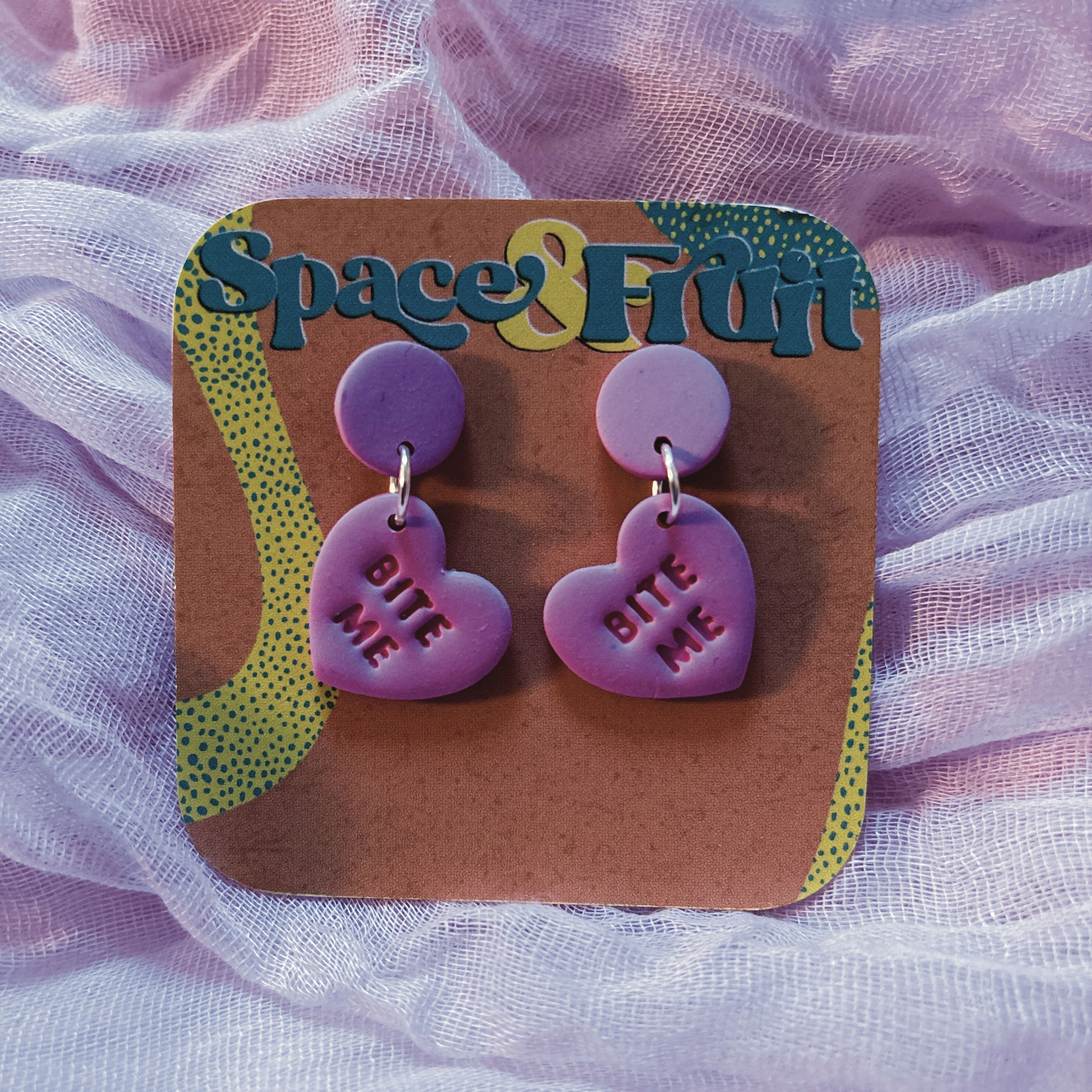 Conversation Heart Polymer Clay Earrings