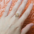 Handmade Dried Flower And Gold Leaf Resin And Stainless Steel Adjustable Ring