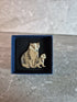 Handcrafted Walnut Veneered Badger and Cub Pin